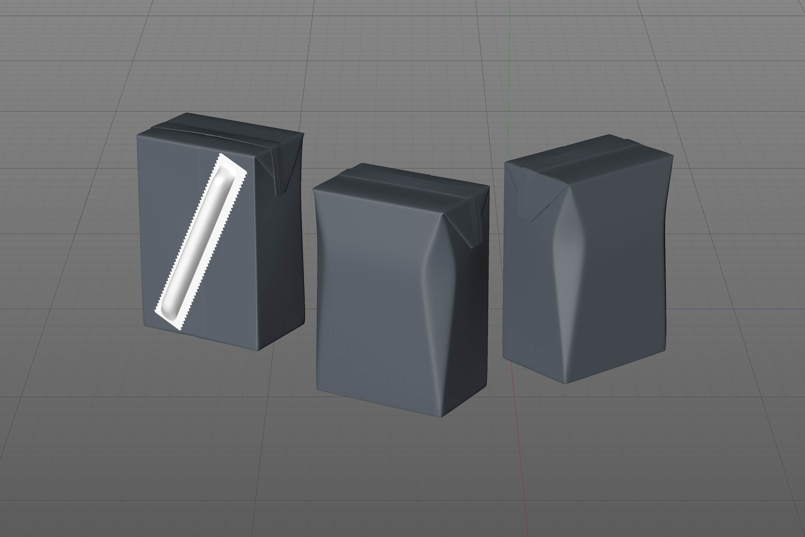 Tetra Pack Brick Base Crystal 200ml Premium packaging 3d model with a straw