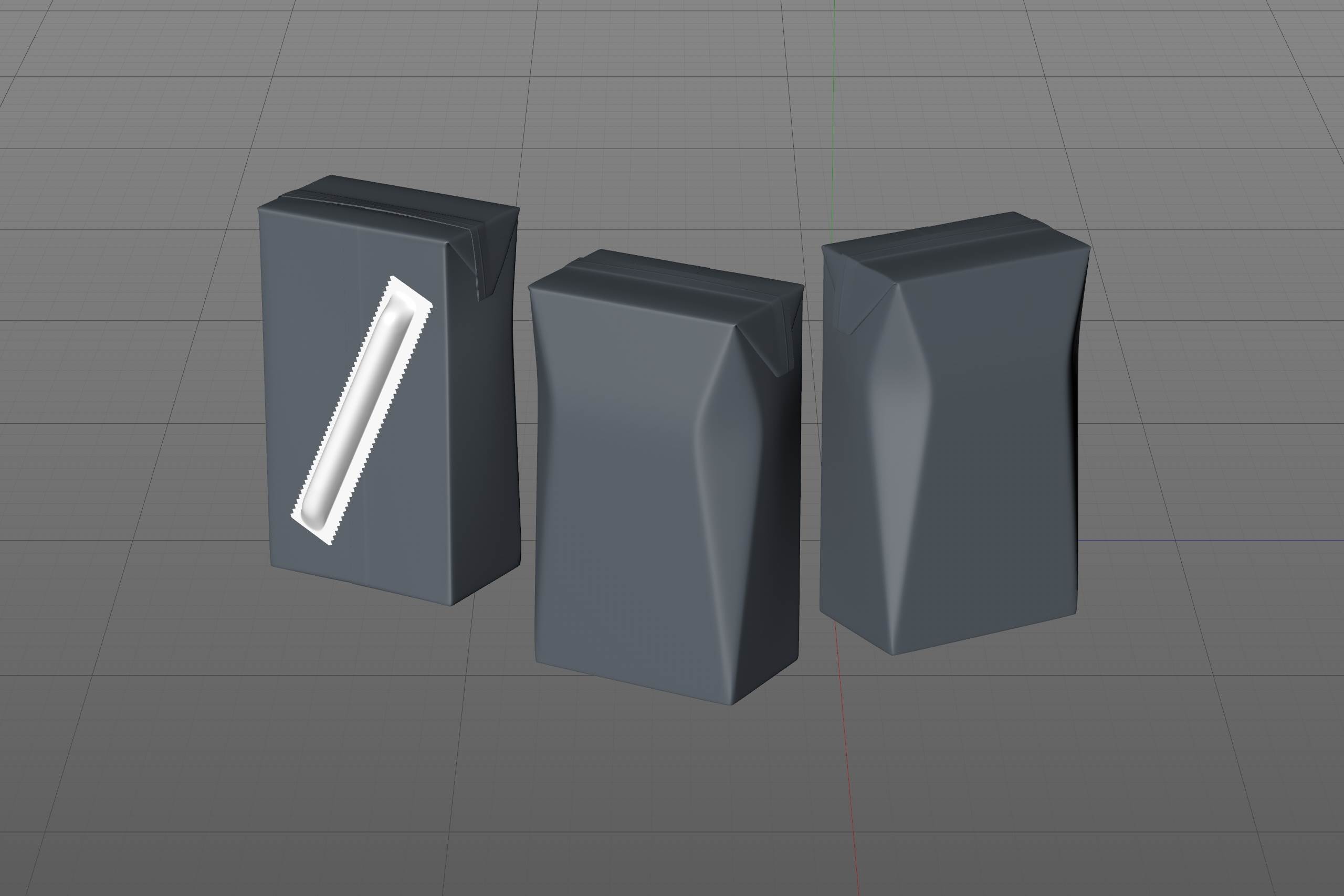 Tetra Pack Brick Base Crystal 250ml Premium packaging 3d model with a straw
