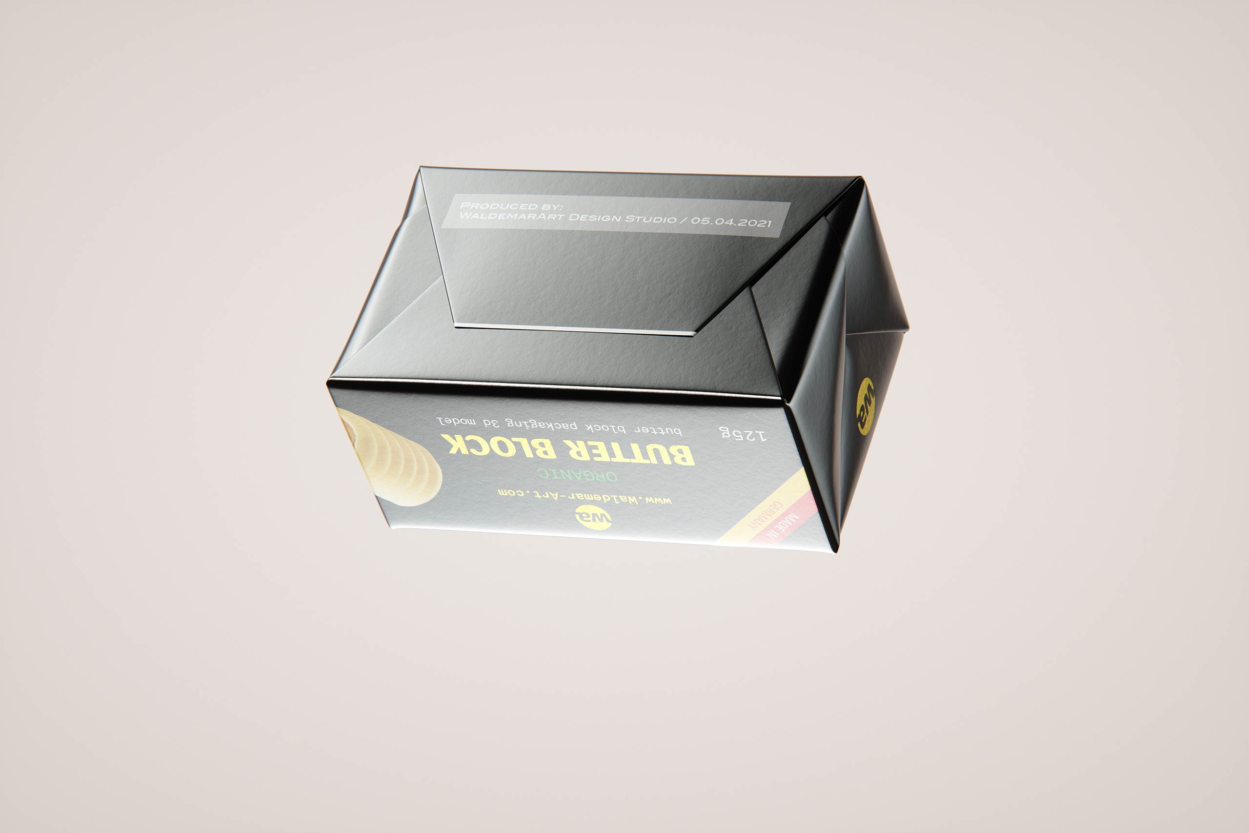 Butter Block 125g packaging 3d model