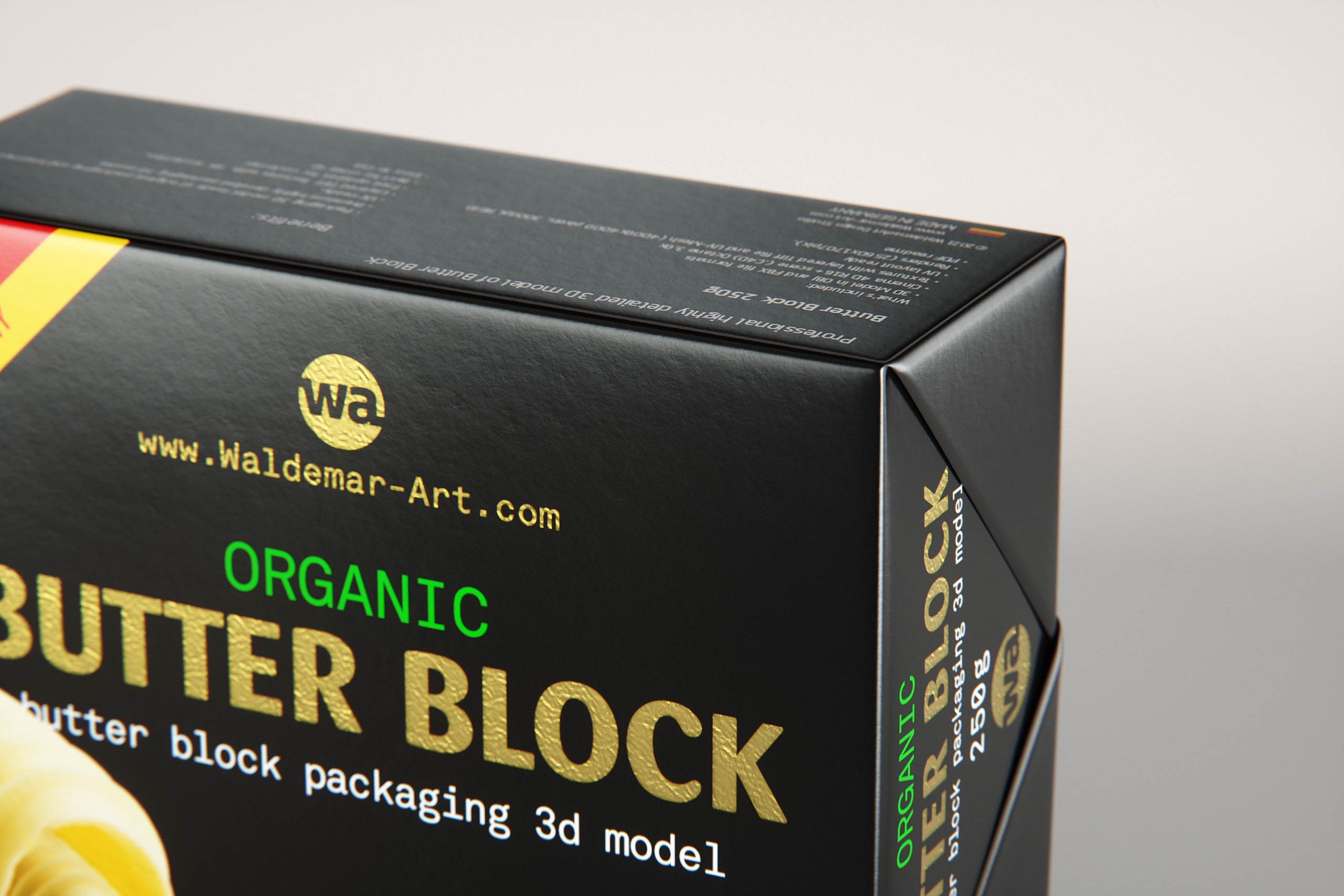 Butter Block 250g packaging 3d model
