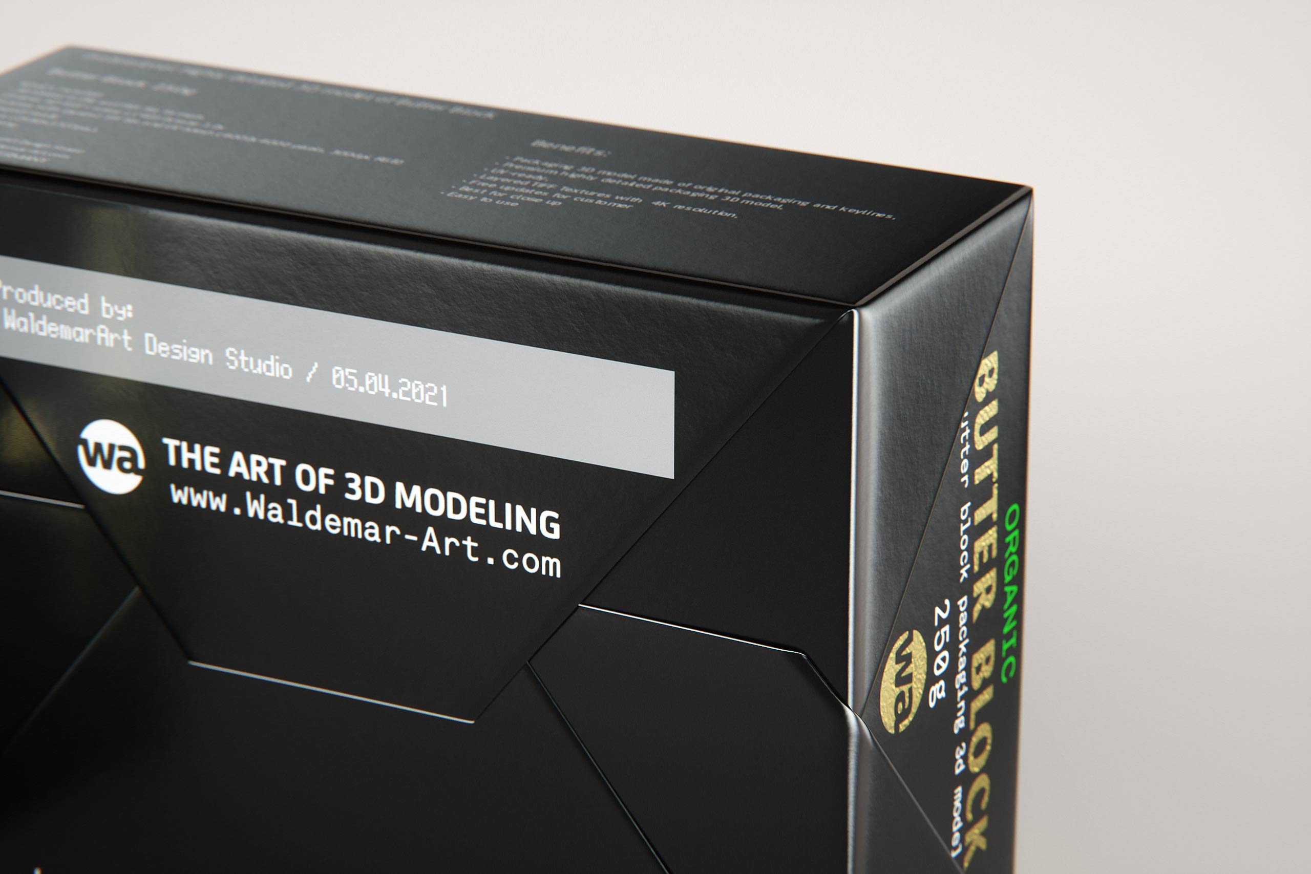 Butter Block 250g packaging 3d model