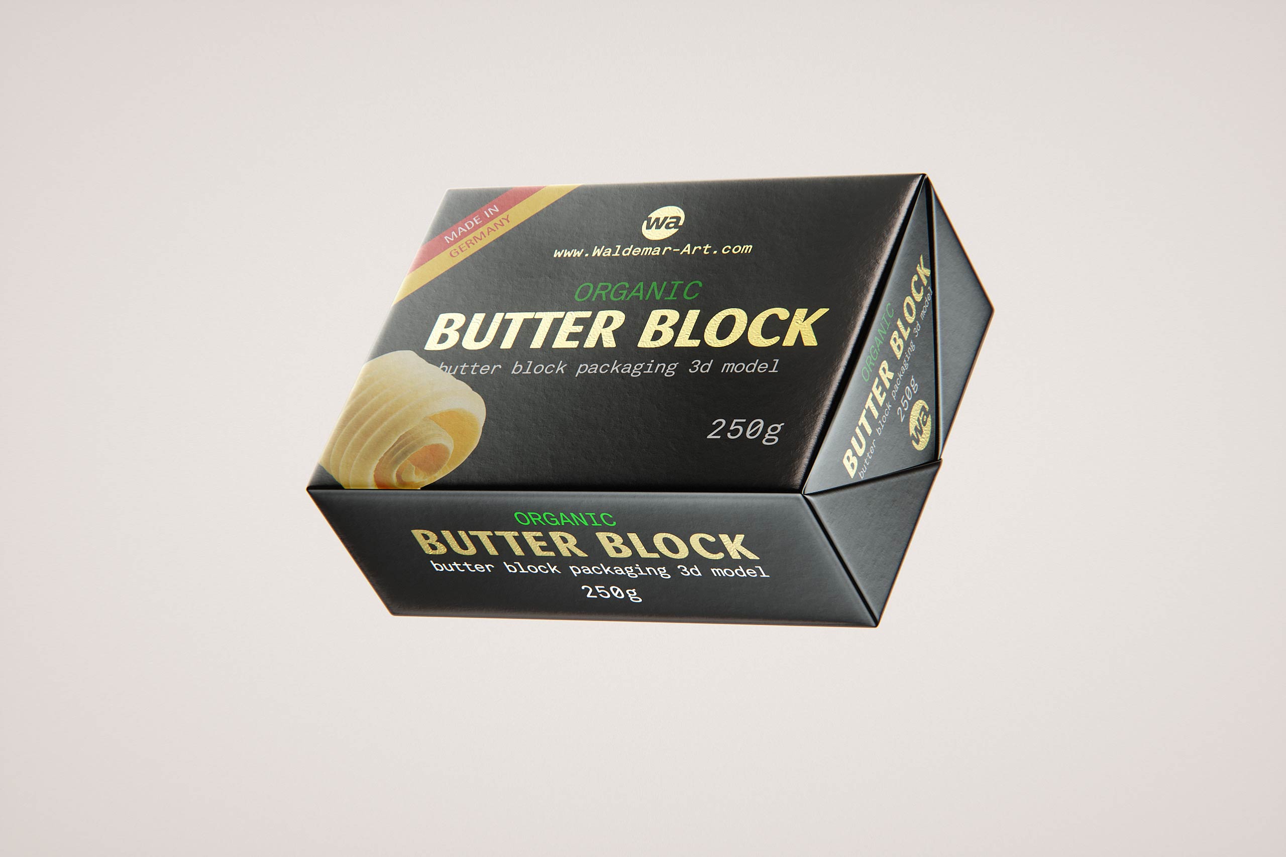 Butter Block 250g packaging 3d model