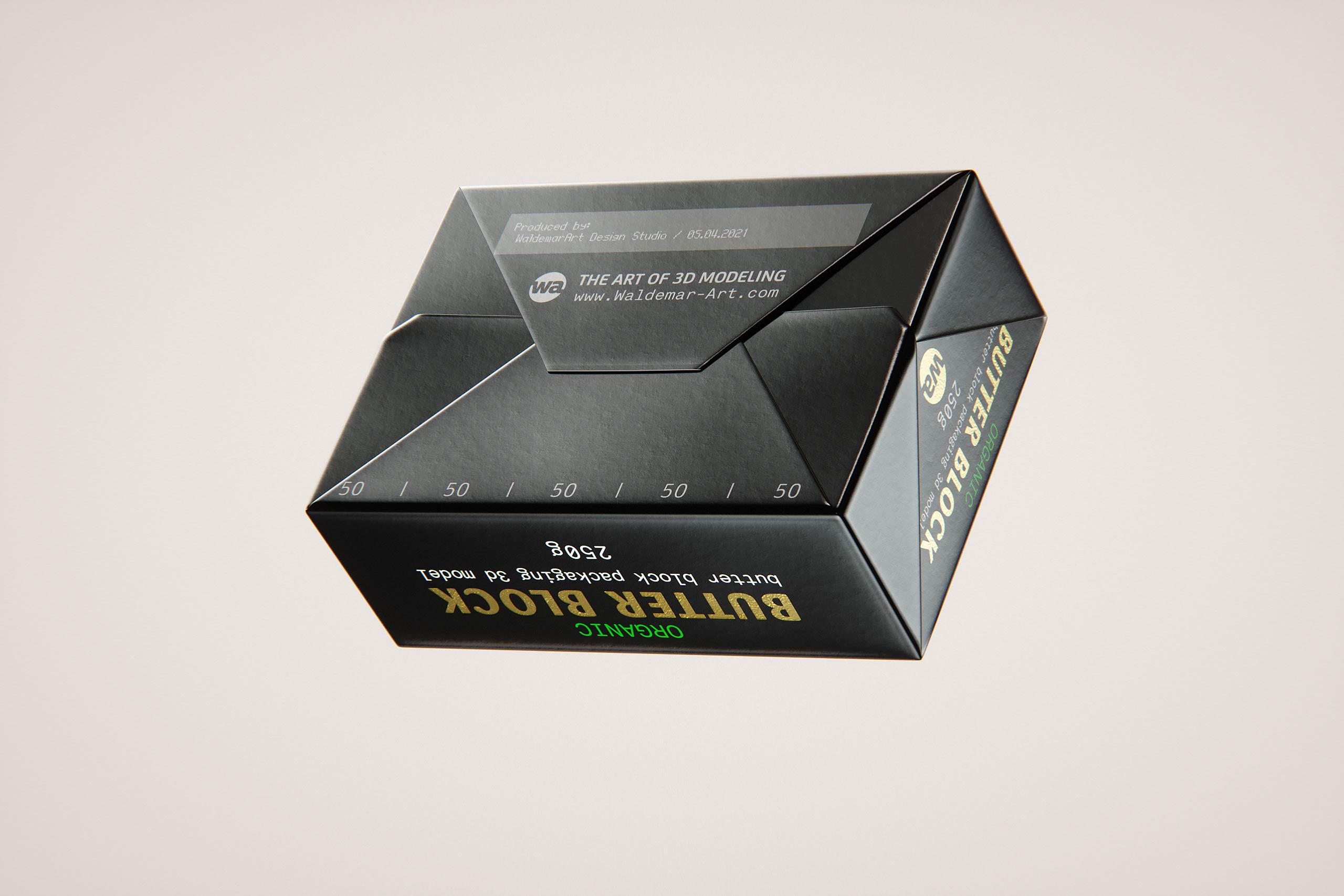 Butter Block 250g packaging 3d model