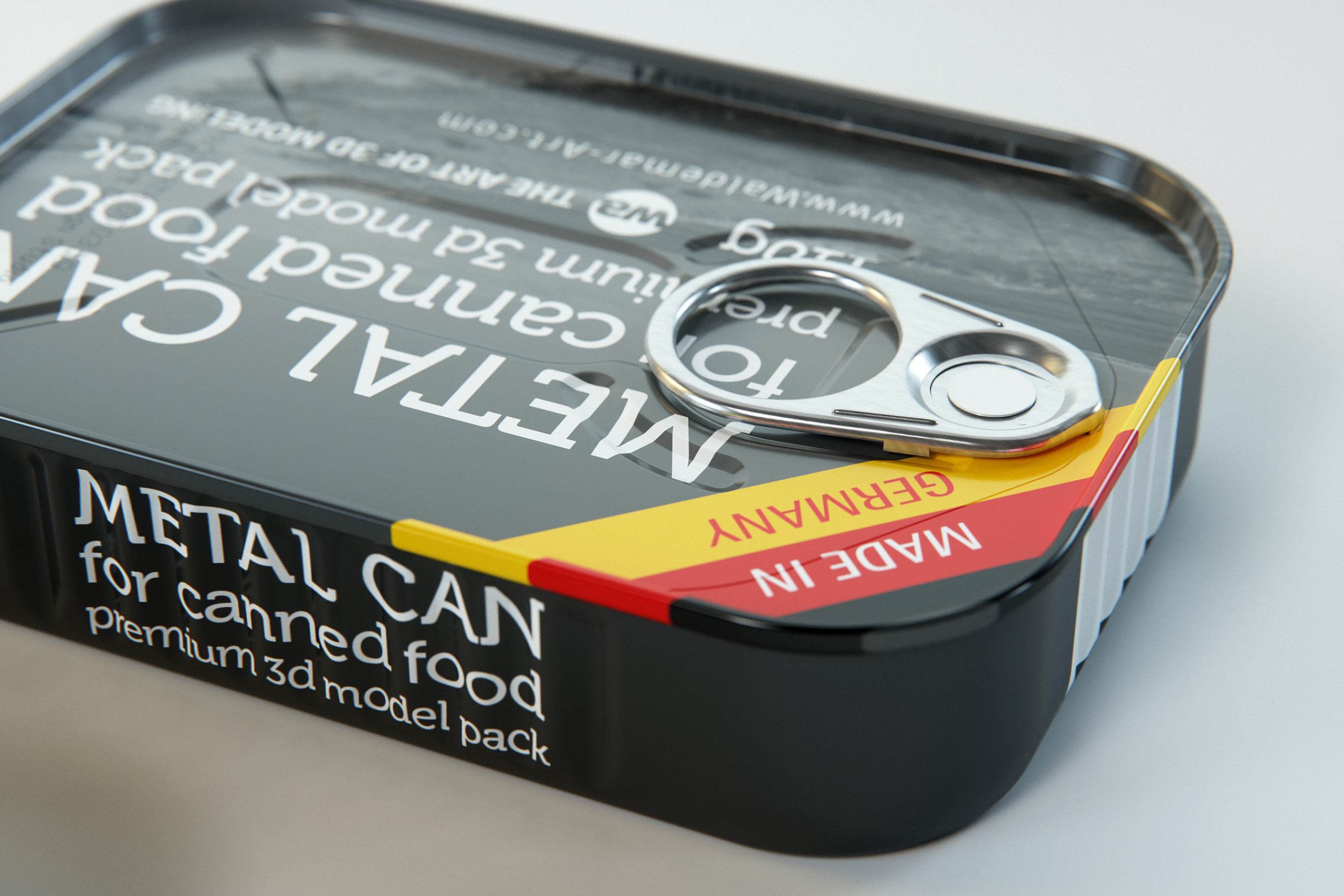 Metal Can 110g for canned sea food packaging 3D model pack with pull tab