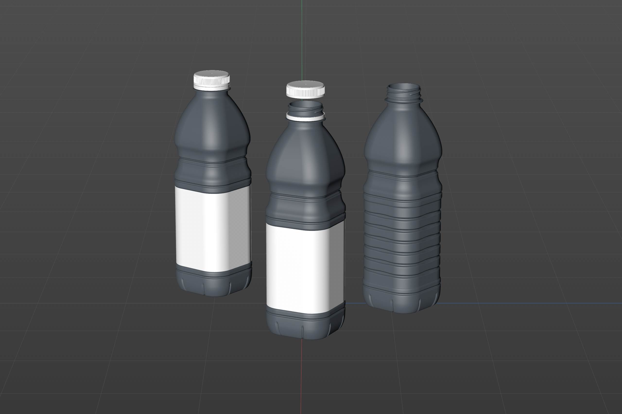 Carree Juice PET Plastic Bottle 1000ml packaging 3d model pack