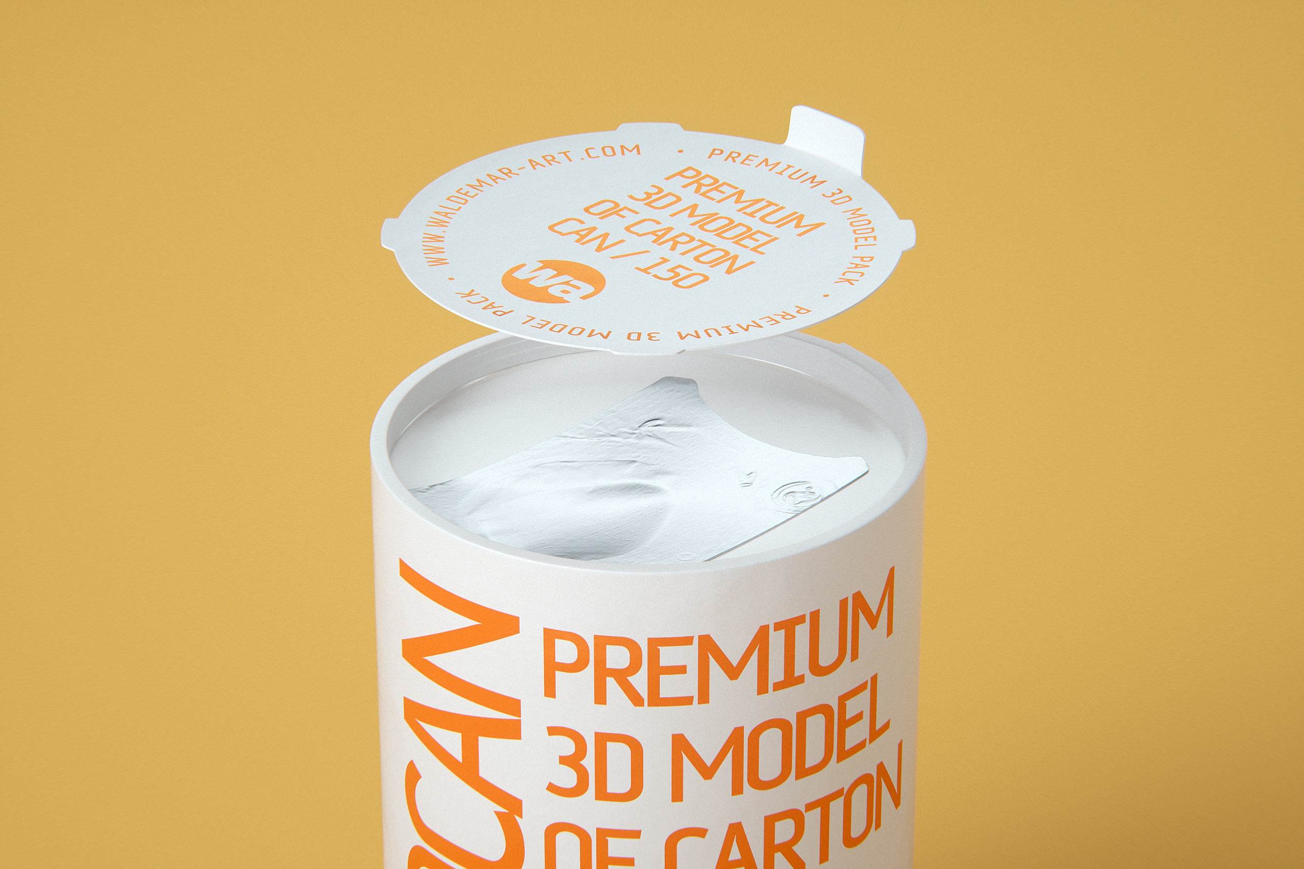 Packaging 3D model of carton can Cartocan 150ml