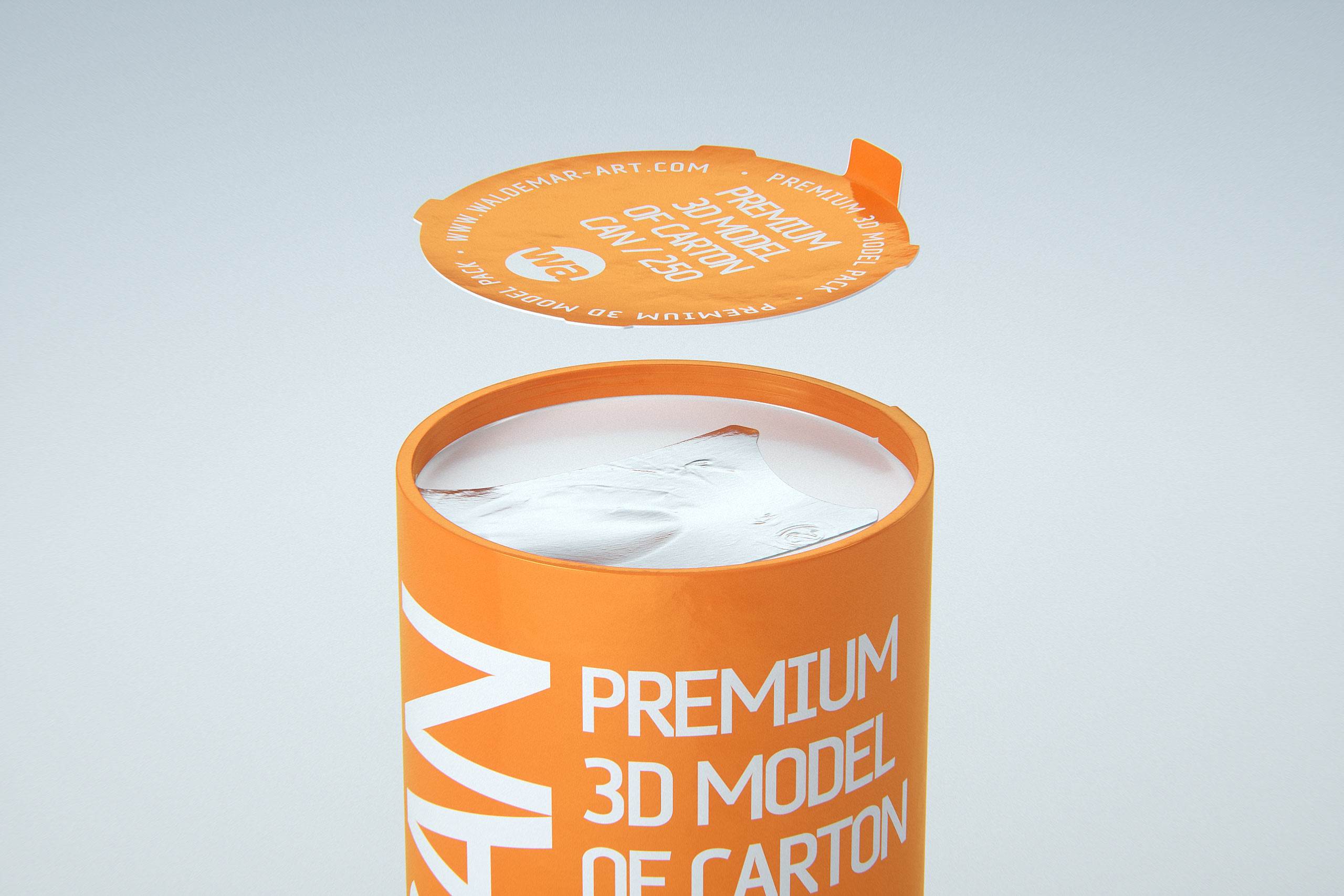 Packaging 3D model of carton can Cartocan 250ml