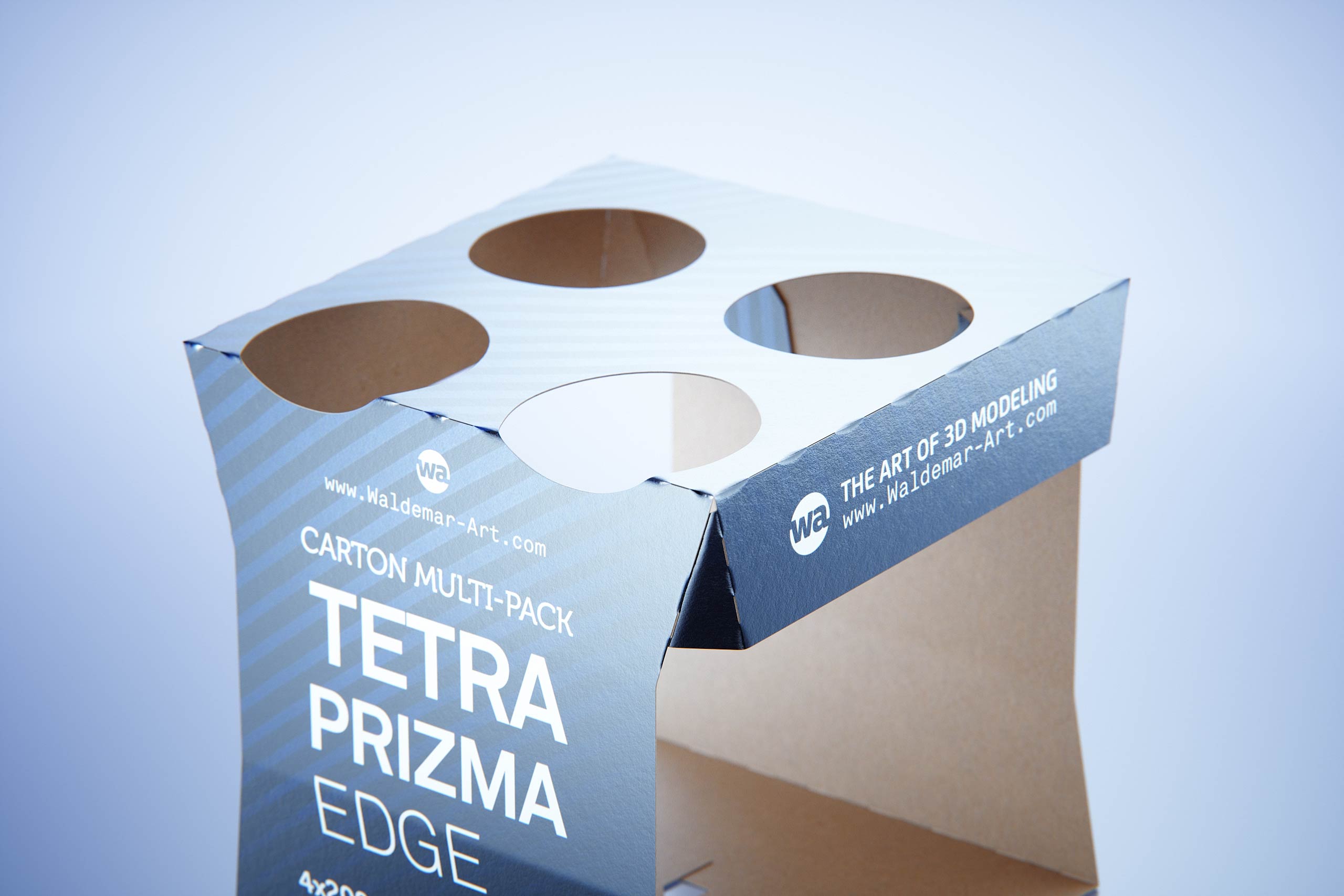 Carton multi-pack packaging for 4x200ml Tetra Prizma Edge premium 3D model