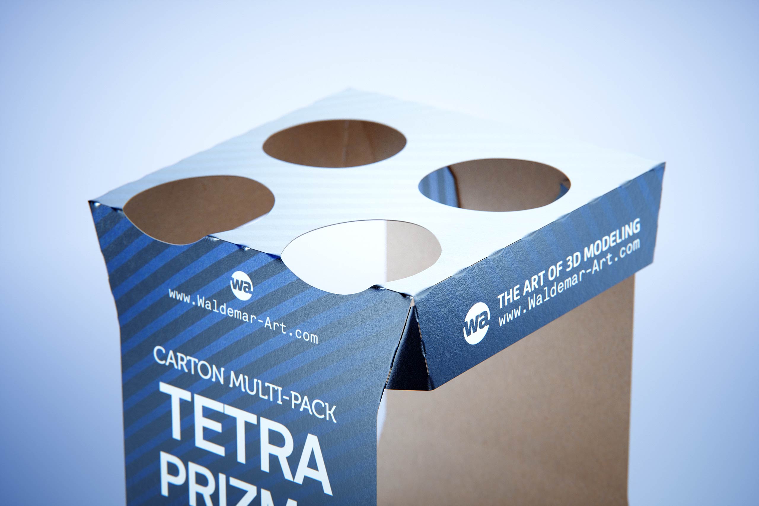 Carton multi-pack packaging for 4x250ml Tetra Prizma Edge premium 3D model