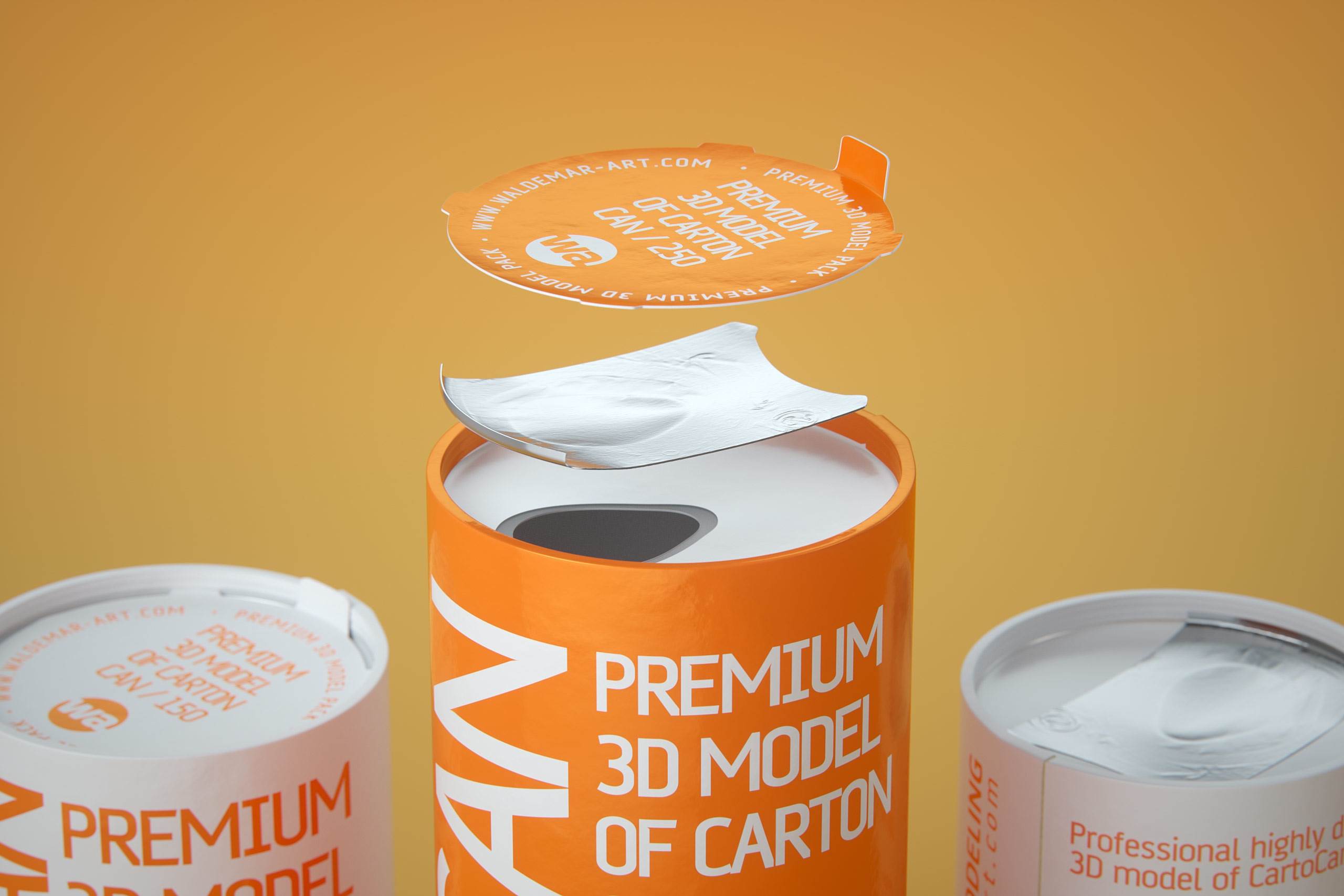CartoCan 150ml and 250ml Premium packaging 3D model pak.