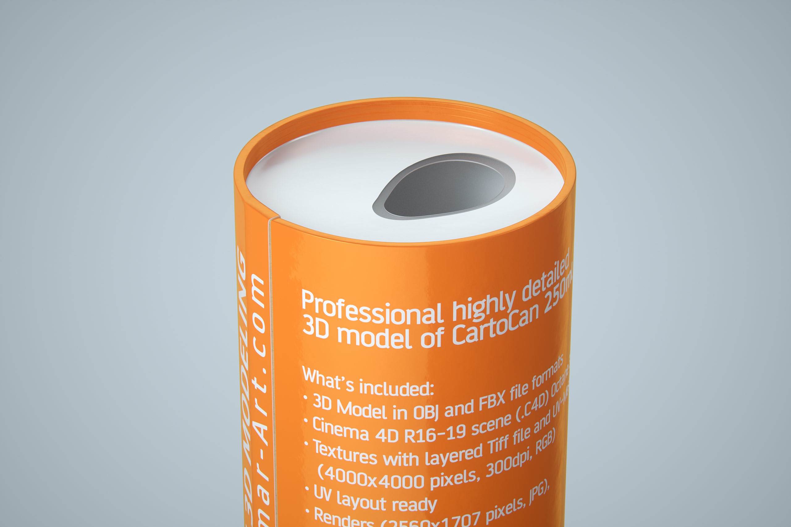 CartoCan 150ml and 250ml Premium packaging 3D model pak.