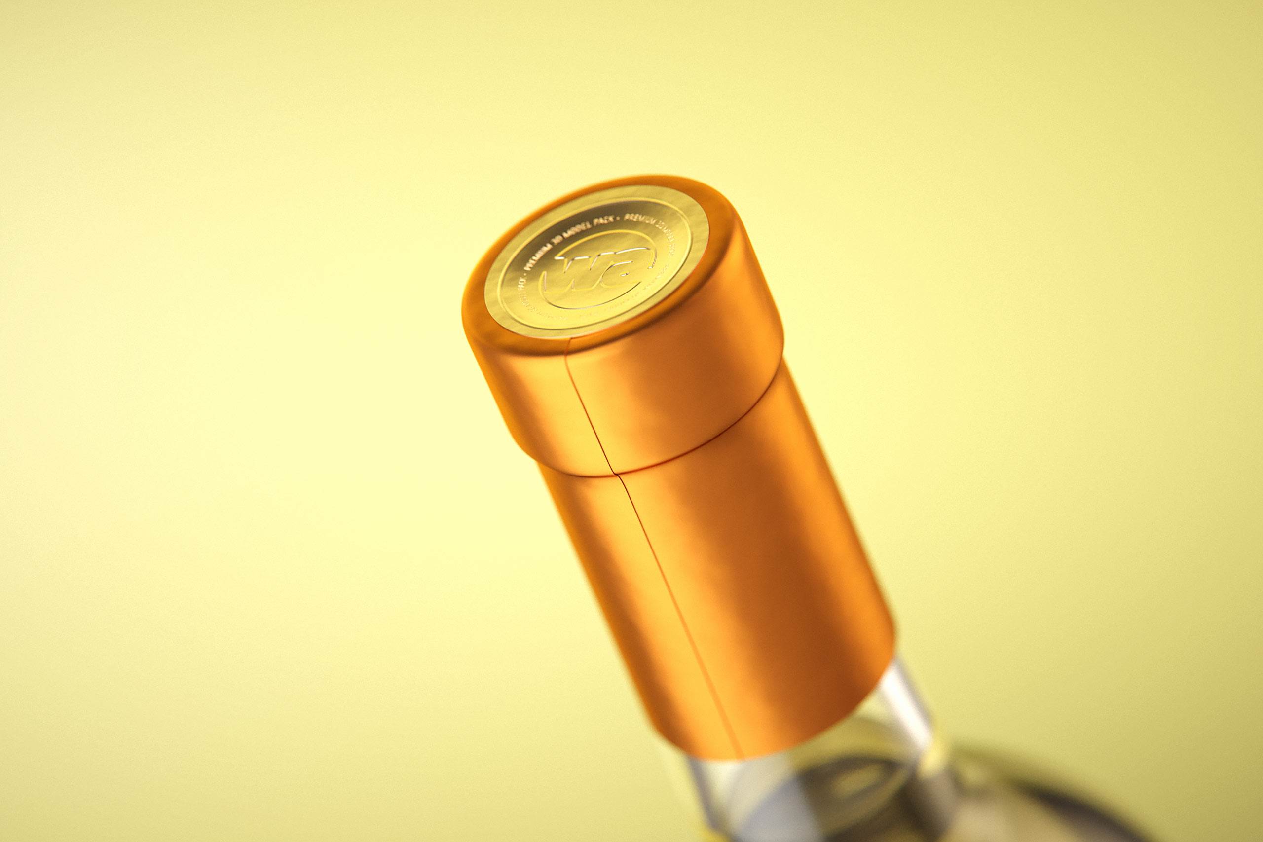 3D model of a Chardonnay glass bottle 750ml with cork