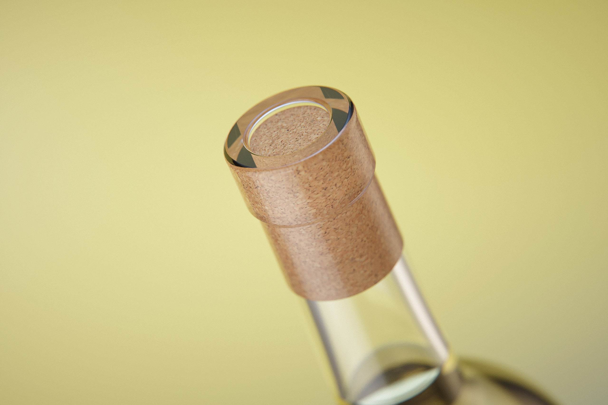 3D model of a Chardonnay glass bottle 750ml with cork