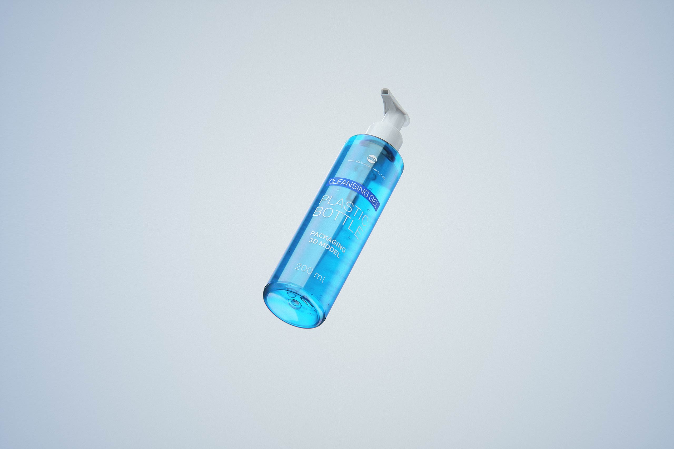 Cleansing Gel Plastic Bottle 200ml packaging 3D model