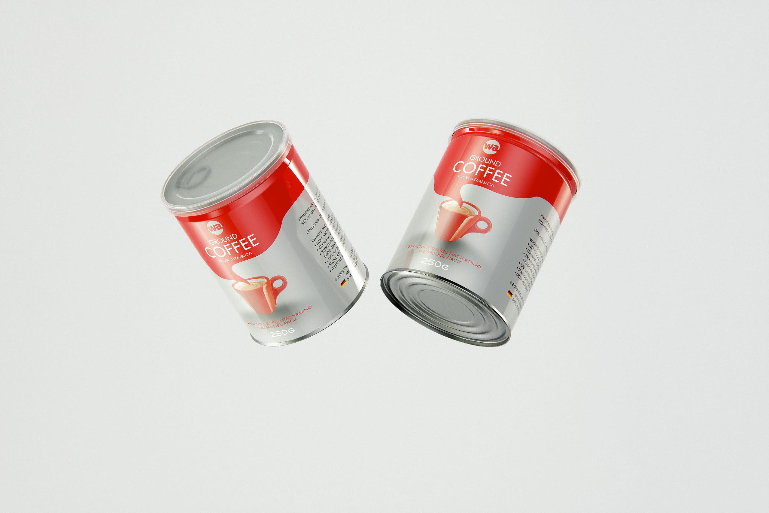 Coffee Metal Can 250g packaging 3d model