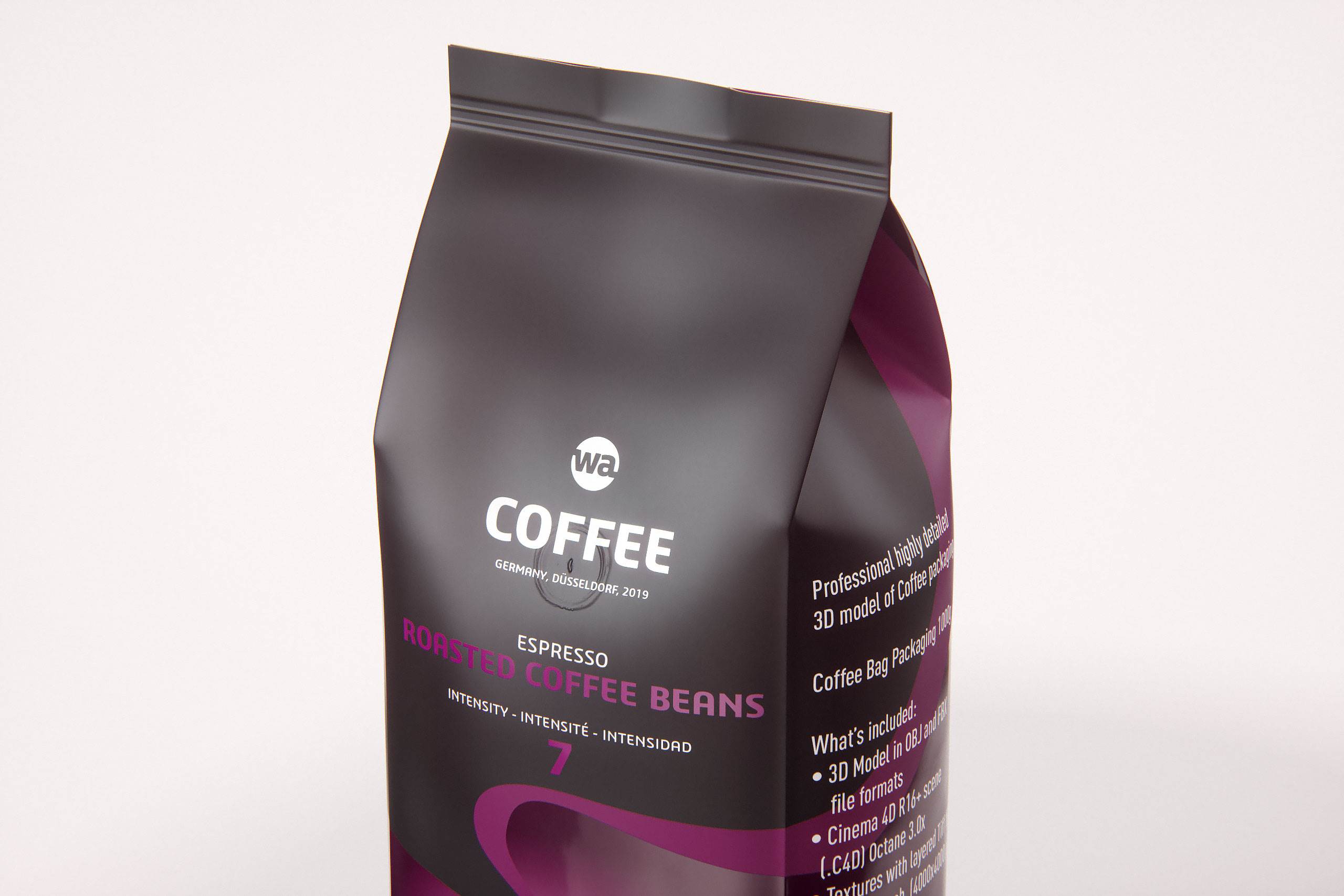 Plastic Coffee Bag 1000g (Tall) for Roasted Coffee packaging 3d model