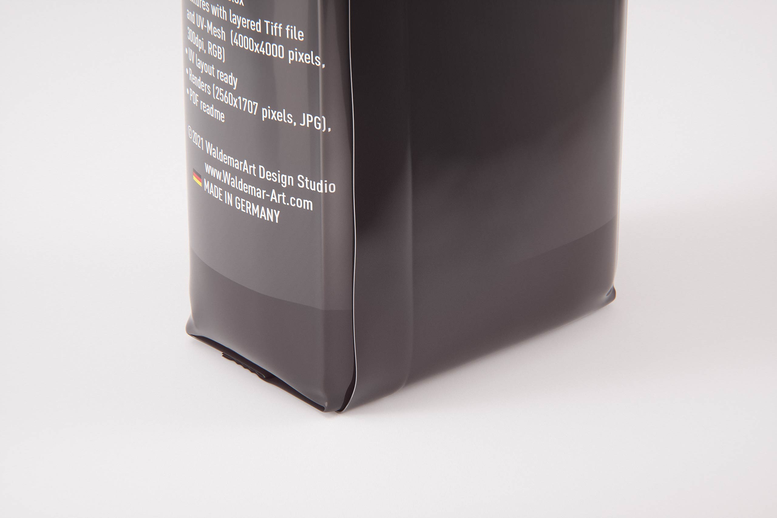 Plastic Coffee Bag with a Tab 250g packaging 3D model