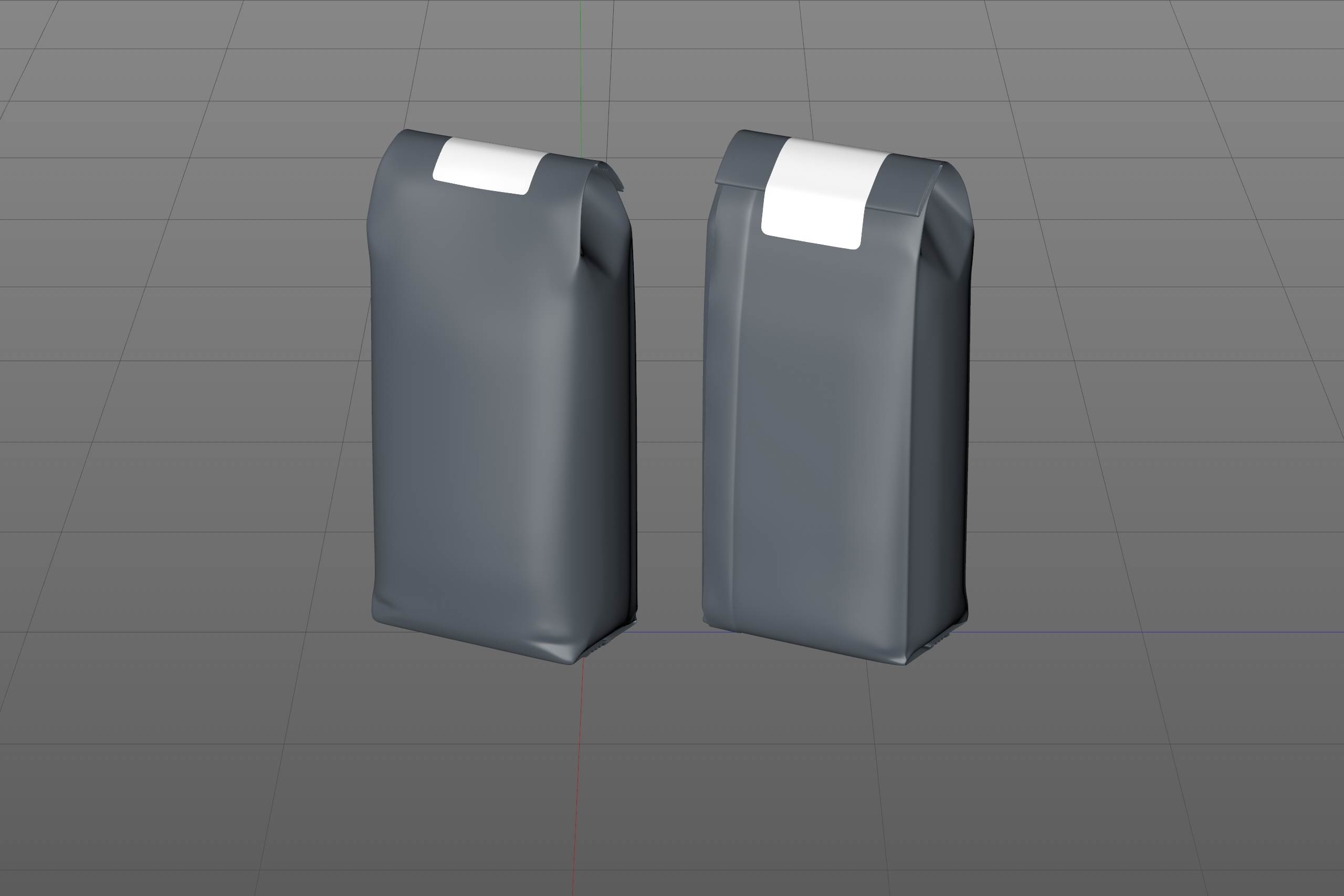 Plastic Coffee Bag with a Tab 250g packaging 3D model