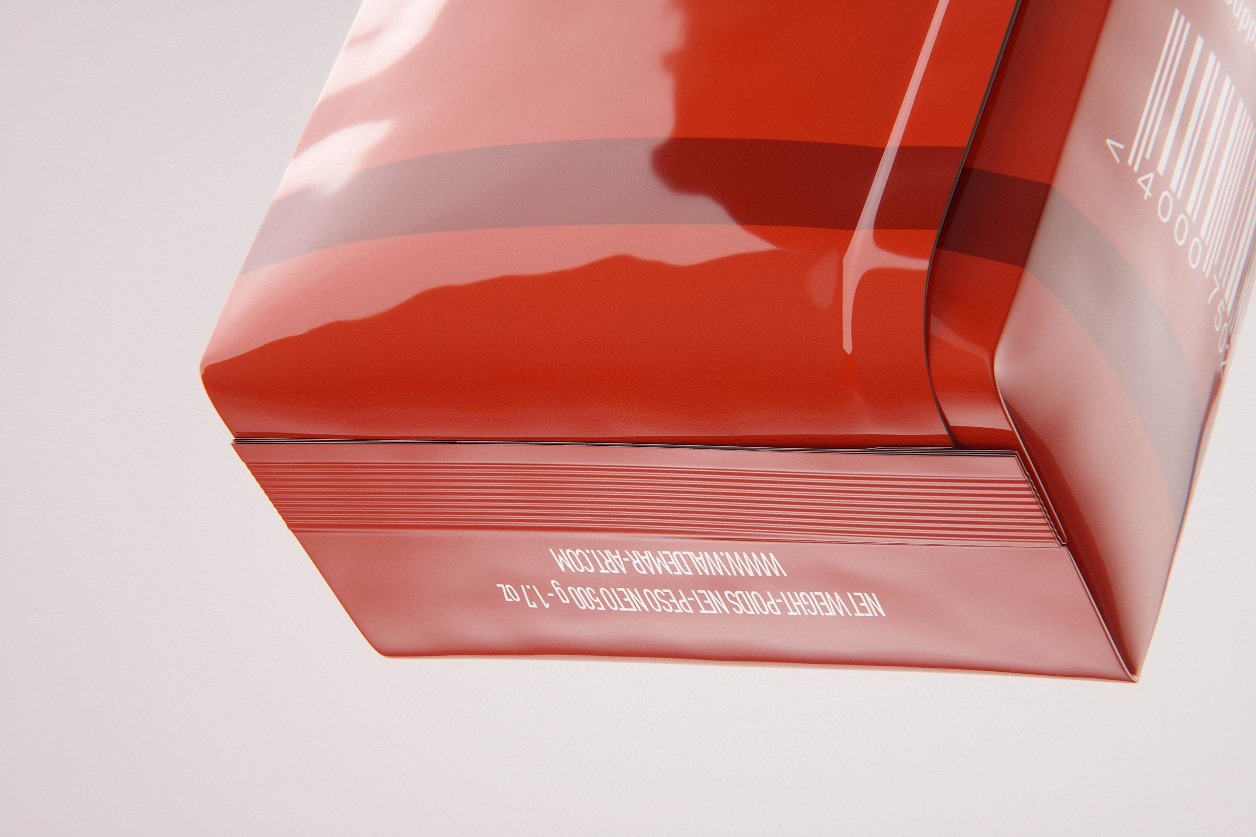 Plastic Coffee Bag packaging 3d model 500g with a tab