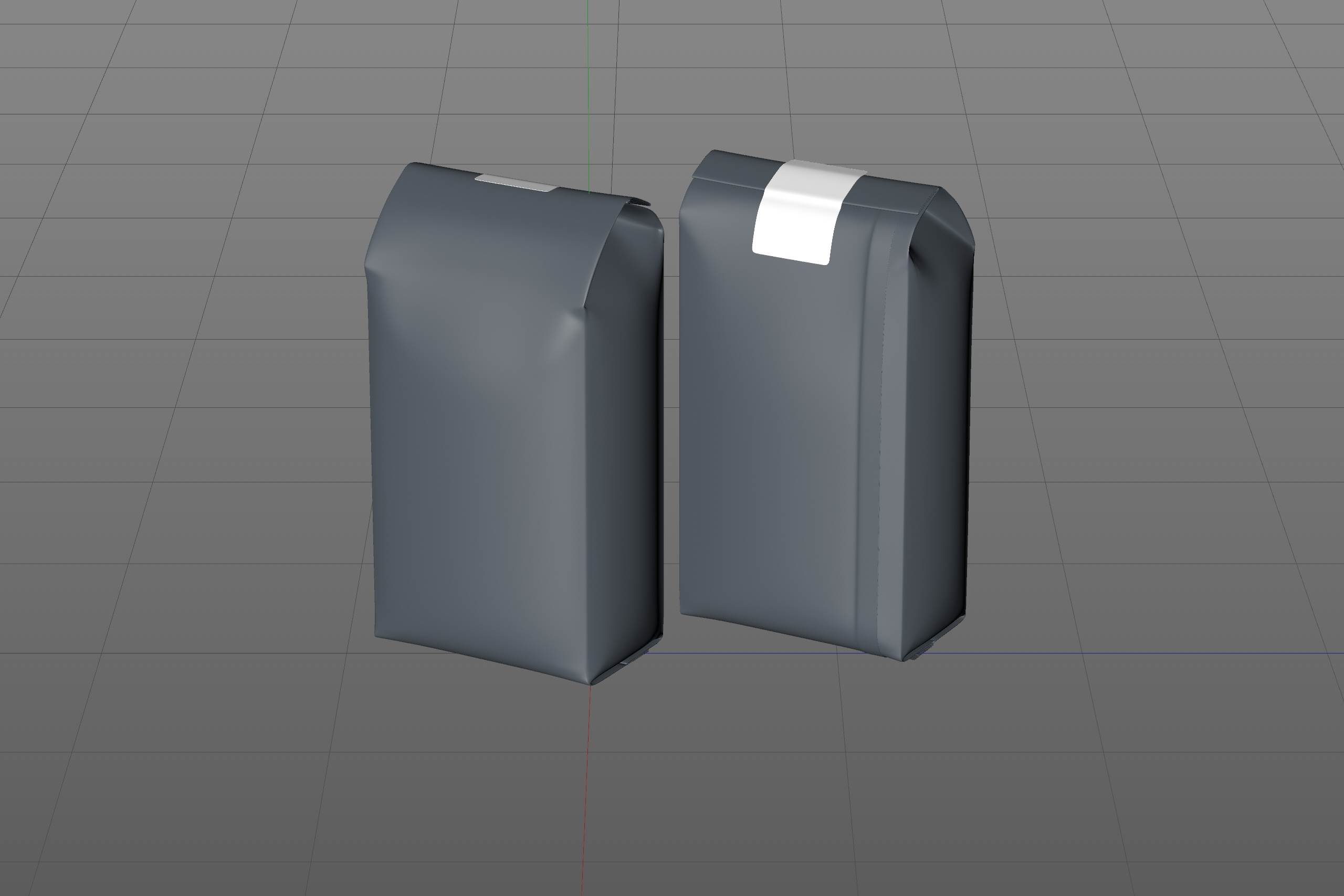Plastic Coffee Bag packaging 3d model 500g with a tab