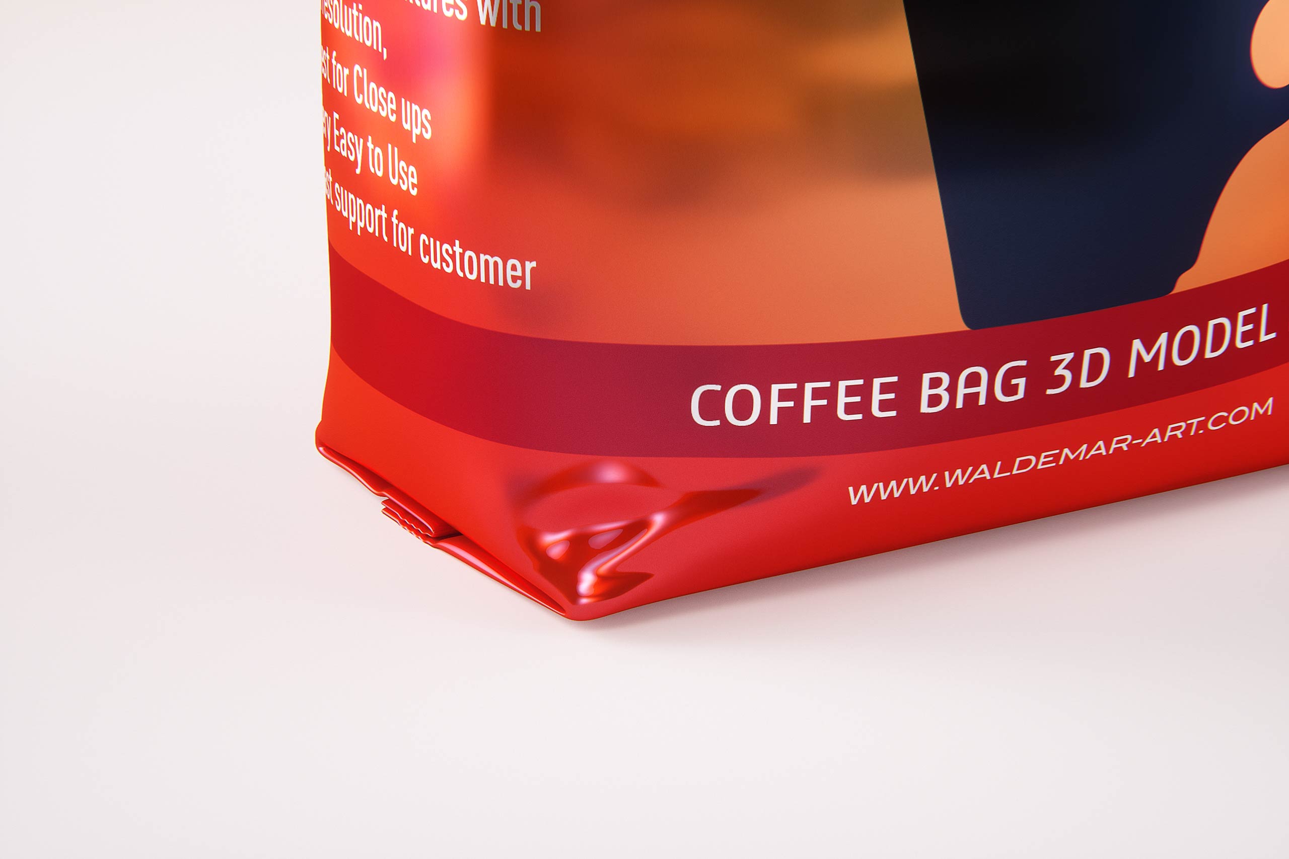 Plastic Coffee Bag 750g premium packaging 3d model