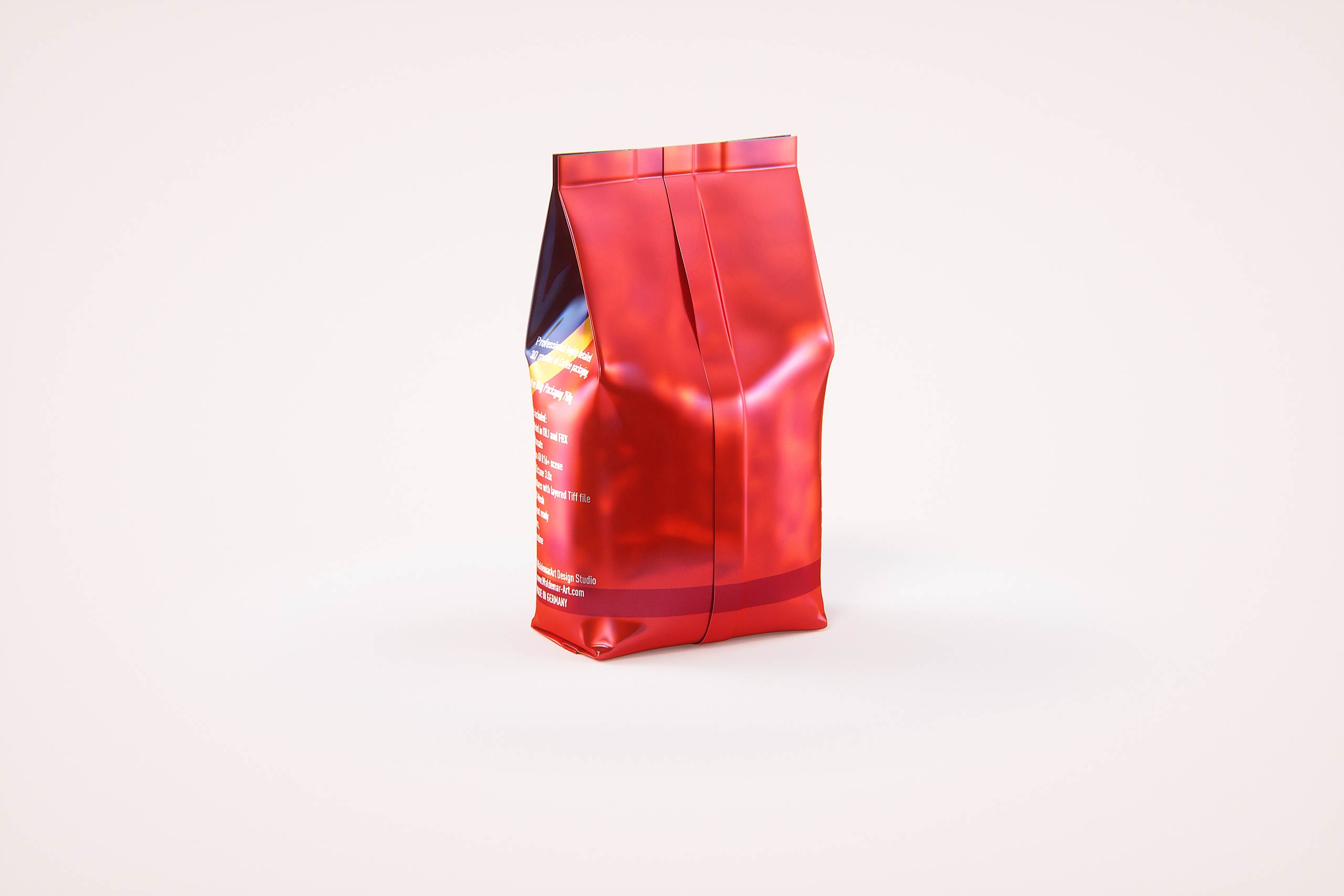 Plastic Coffee Bag 750g premium packaging 3d model