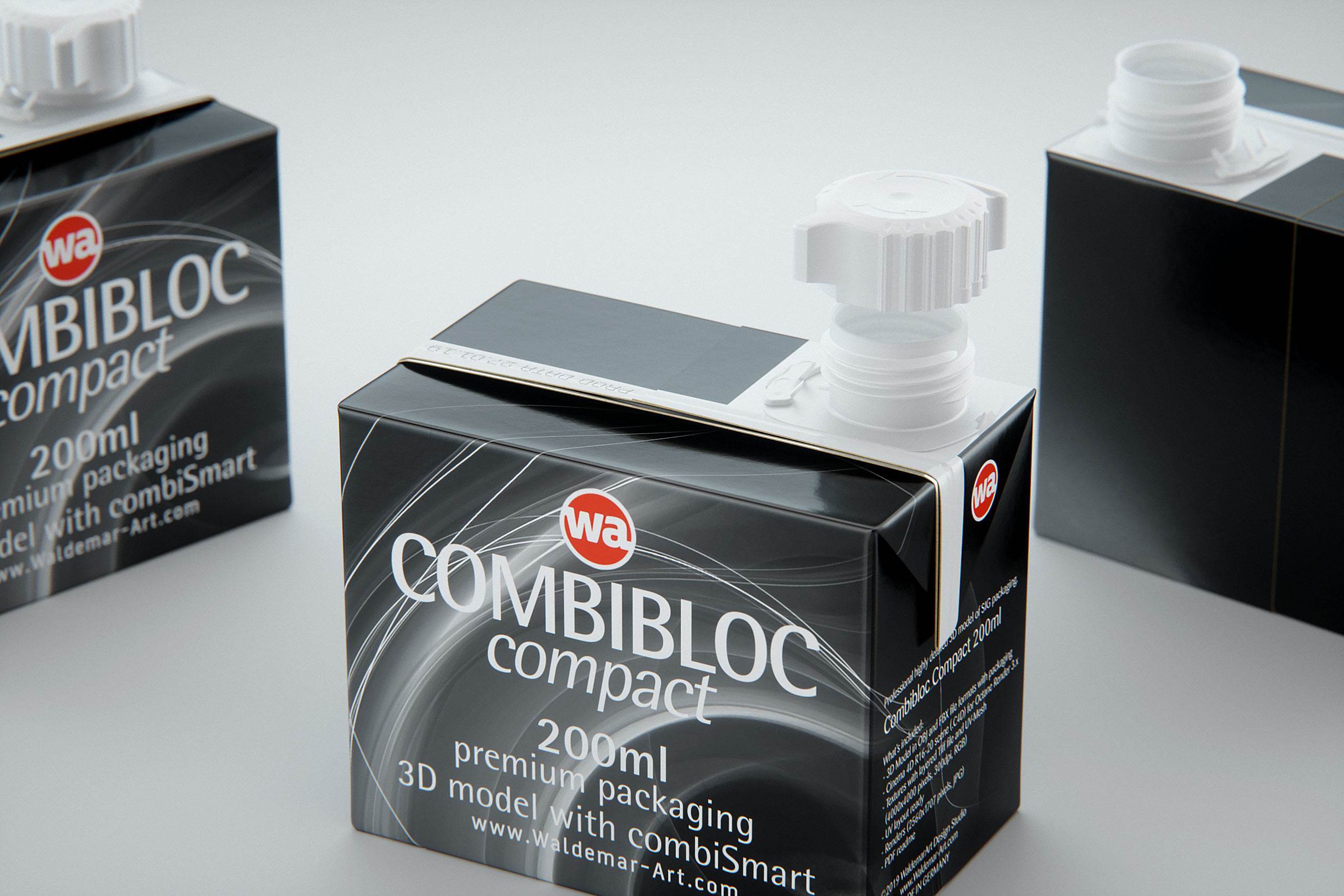 SIG combiBloc Compact 200ml with combiSmart closure packaging 3D model