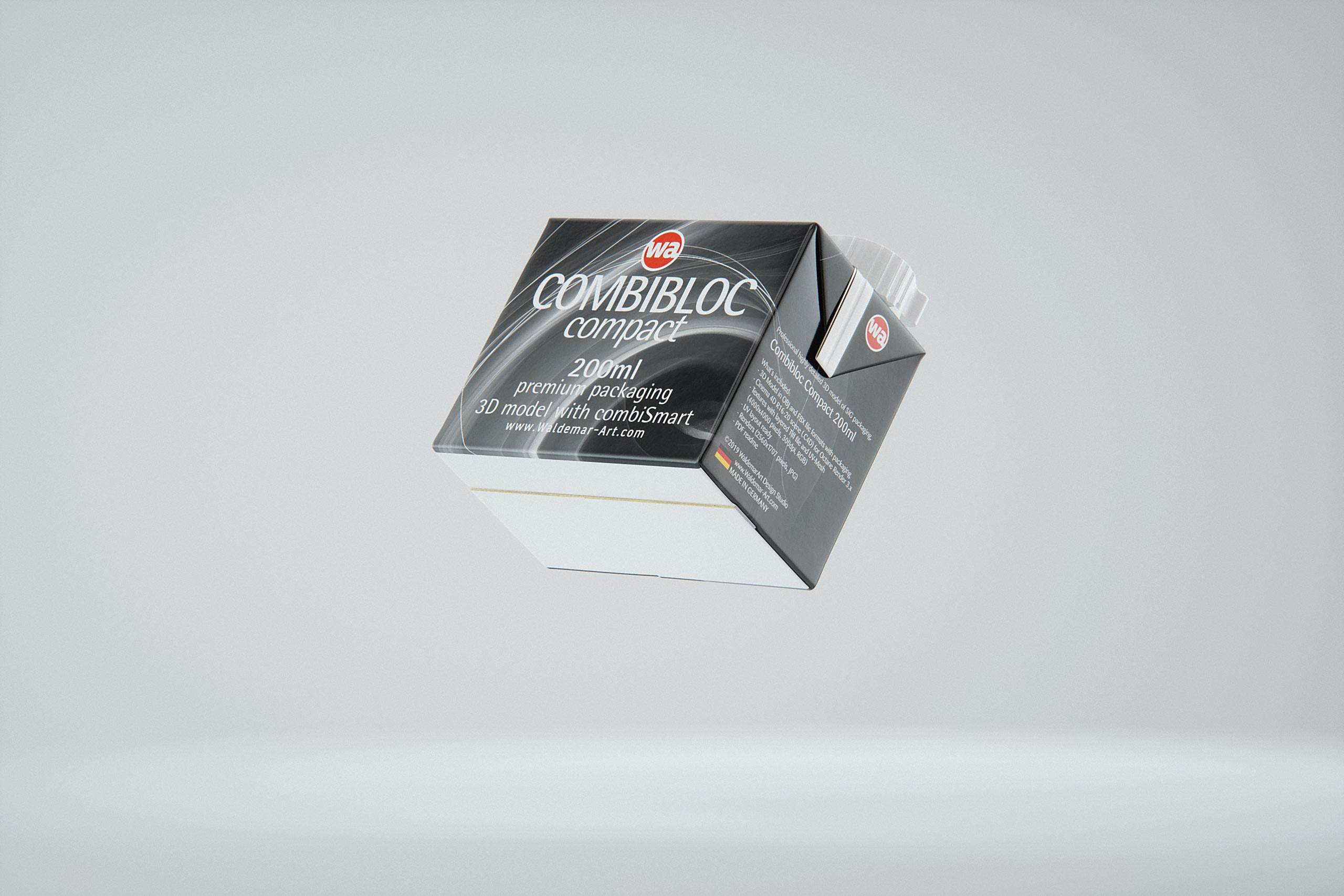 SIG combiBloc Compact 200ml with combiSmart closure packaging 3D model