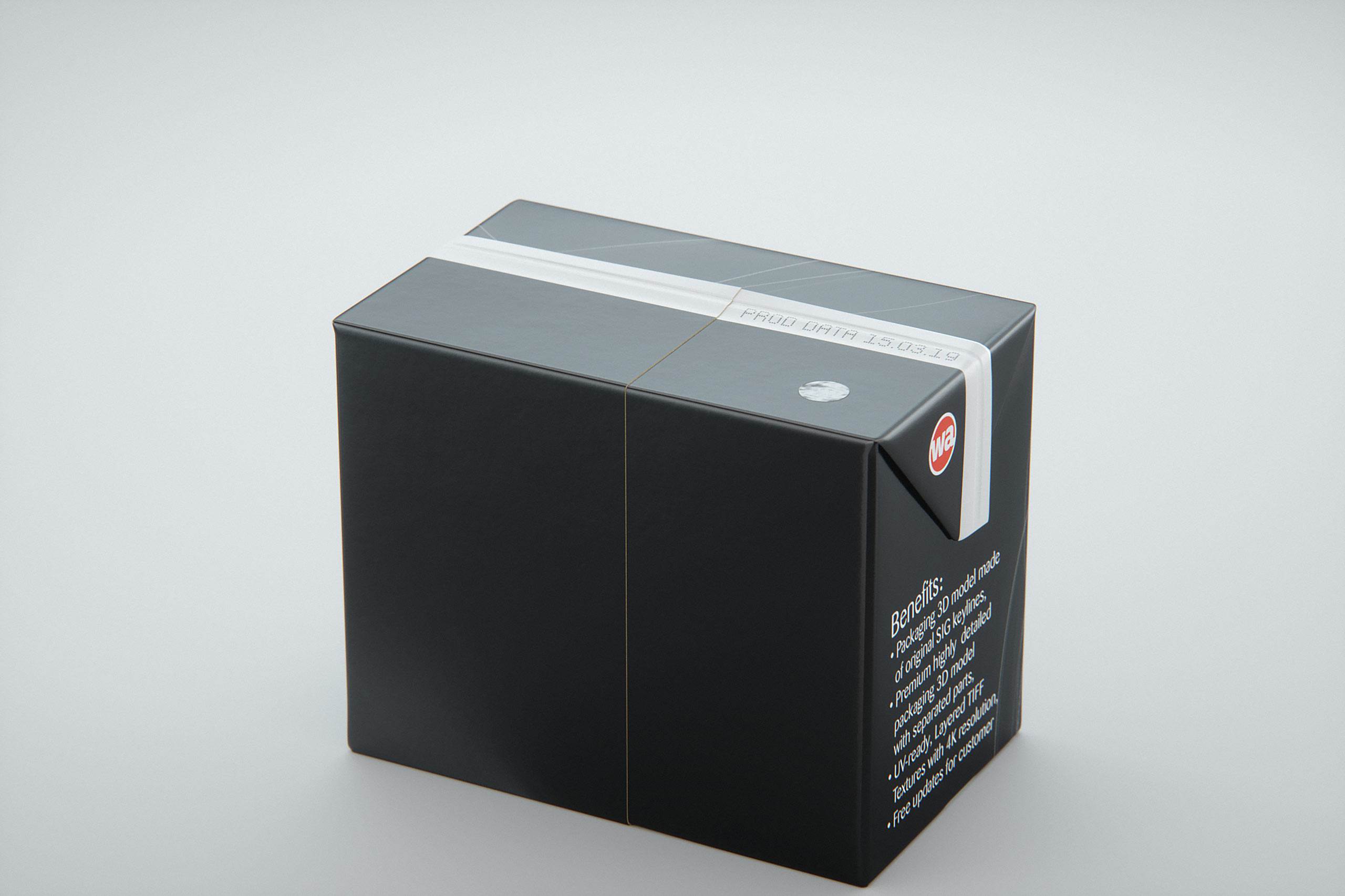 SIG combiBloc Compact 200ml with perforation, straw hole and no opening packaging 3D model