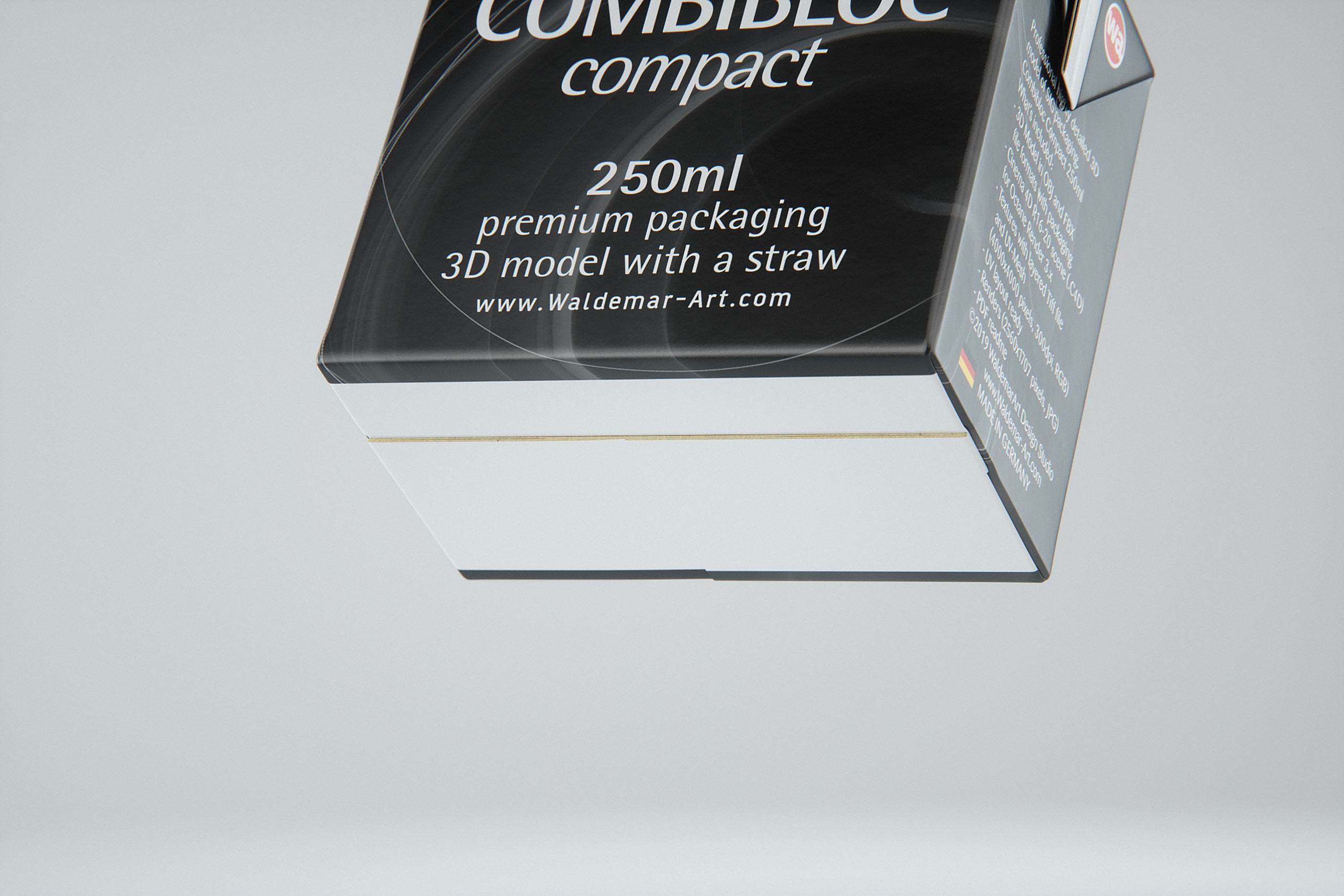 SIG combiBloc Compact 250ml with perforation, straw hole and no opening packaging 3D model