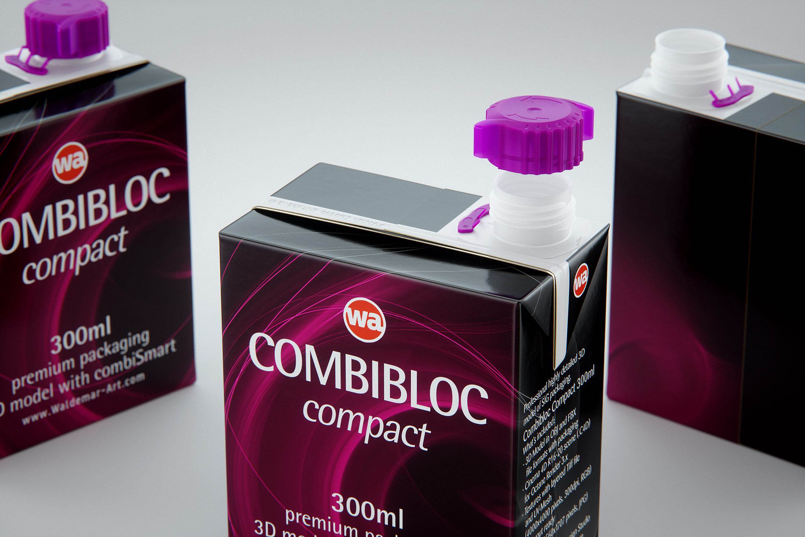 SIG combiBloc Compact 300ml with combiSmart closure packaging 3D model