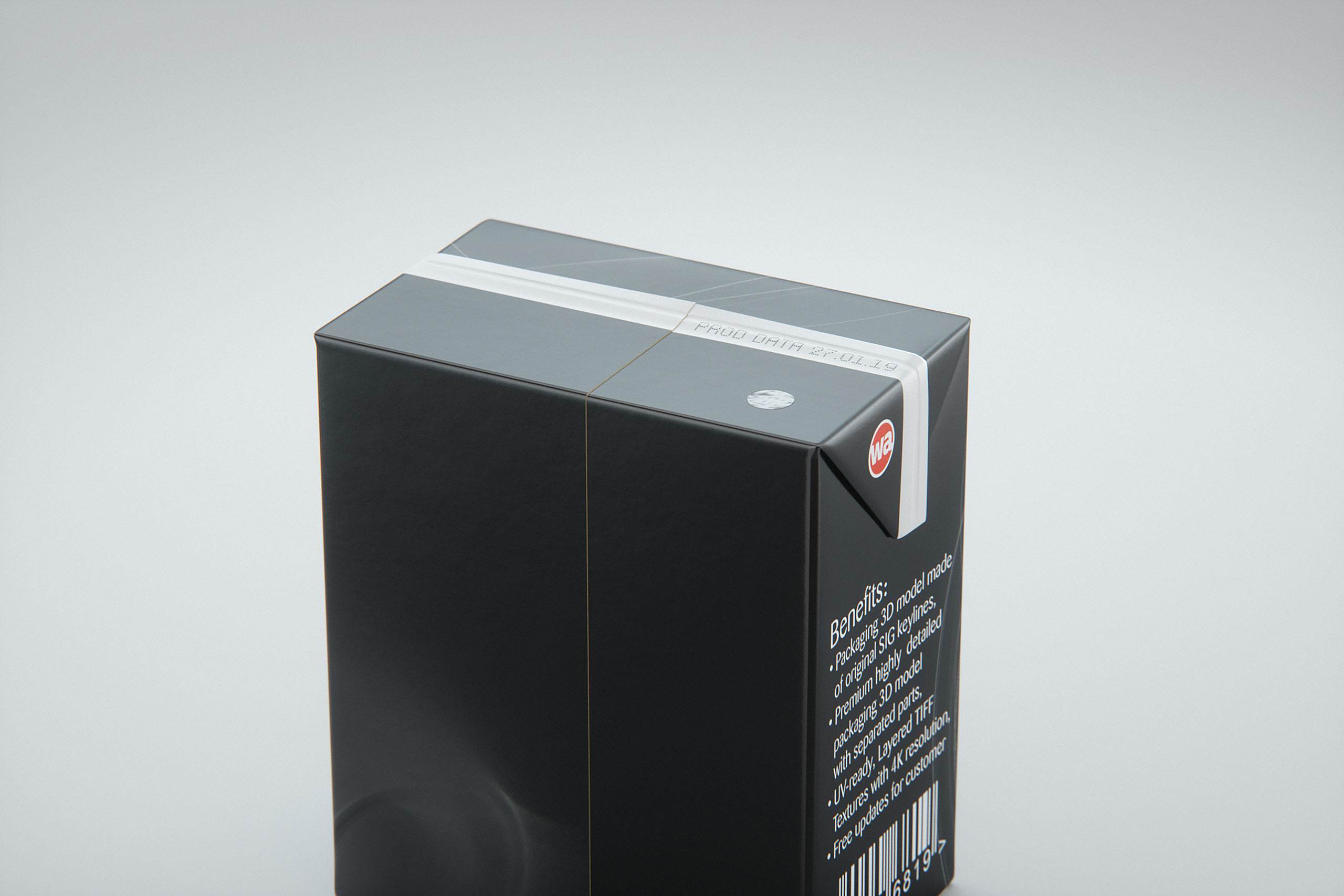 SIG combiBloc Compact 300ml with perforation, straw hole and no opening packaging 3D model