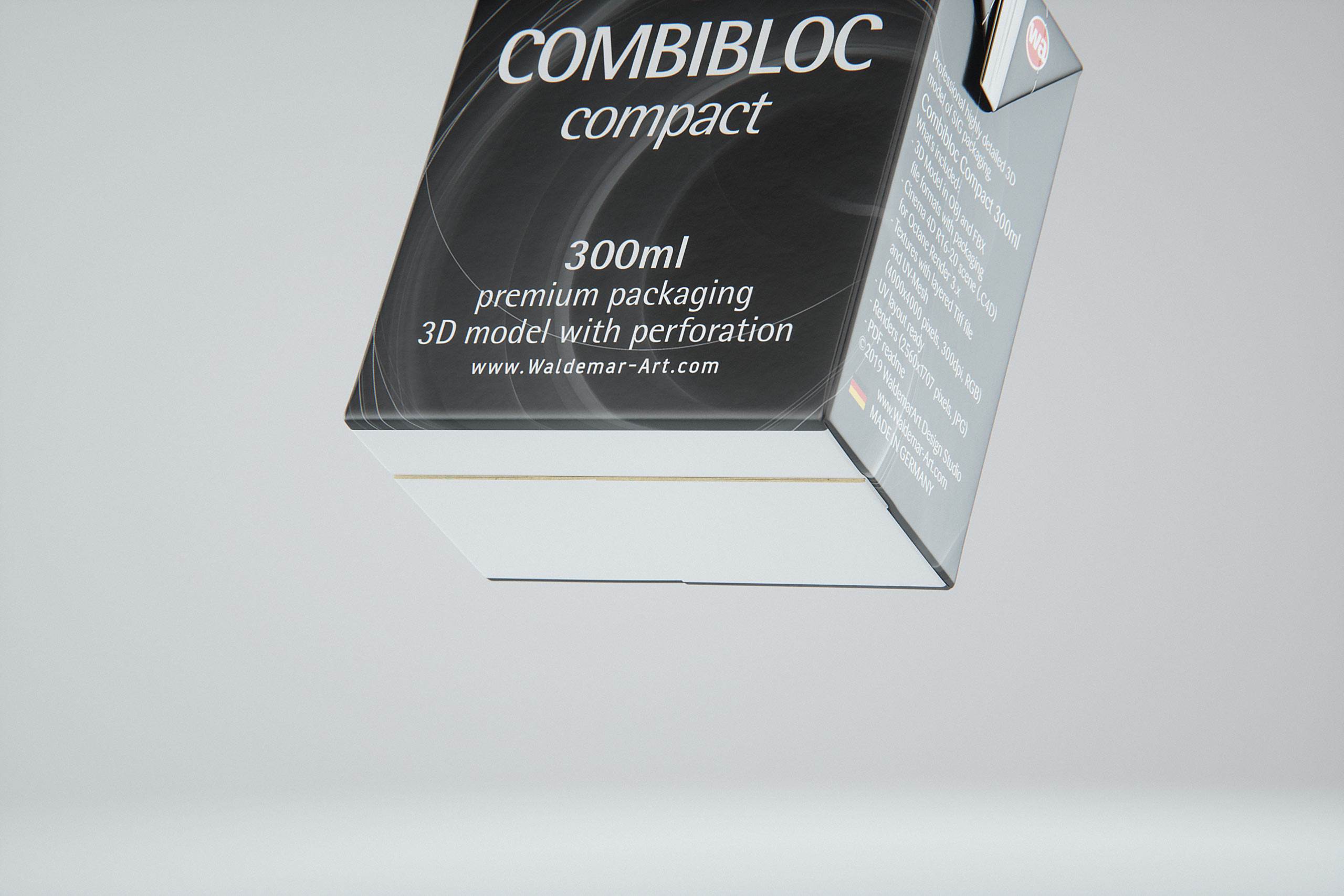 SIG combiBloc Compact 300ml with perforation, straw hole and no opening packaging 3D model