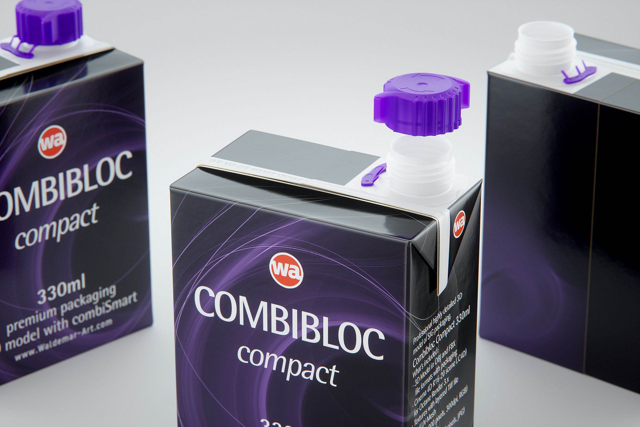 SIG combiBloc Compact 330ml with combiSmart closure packaging 3D model