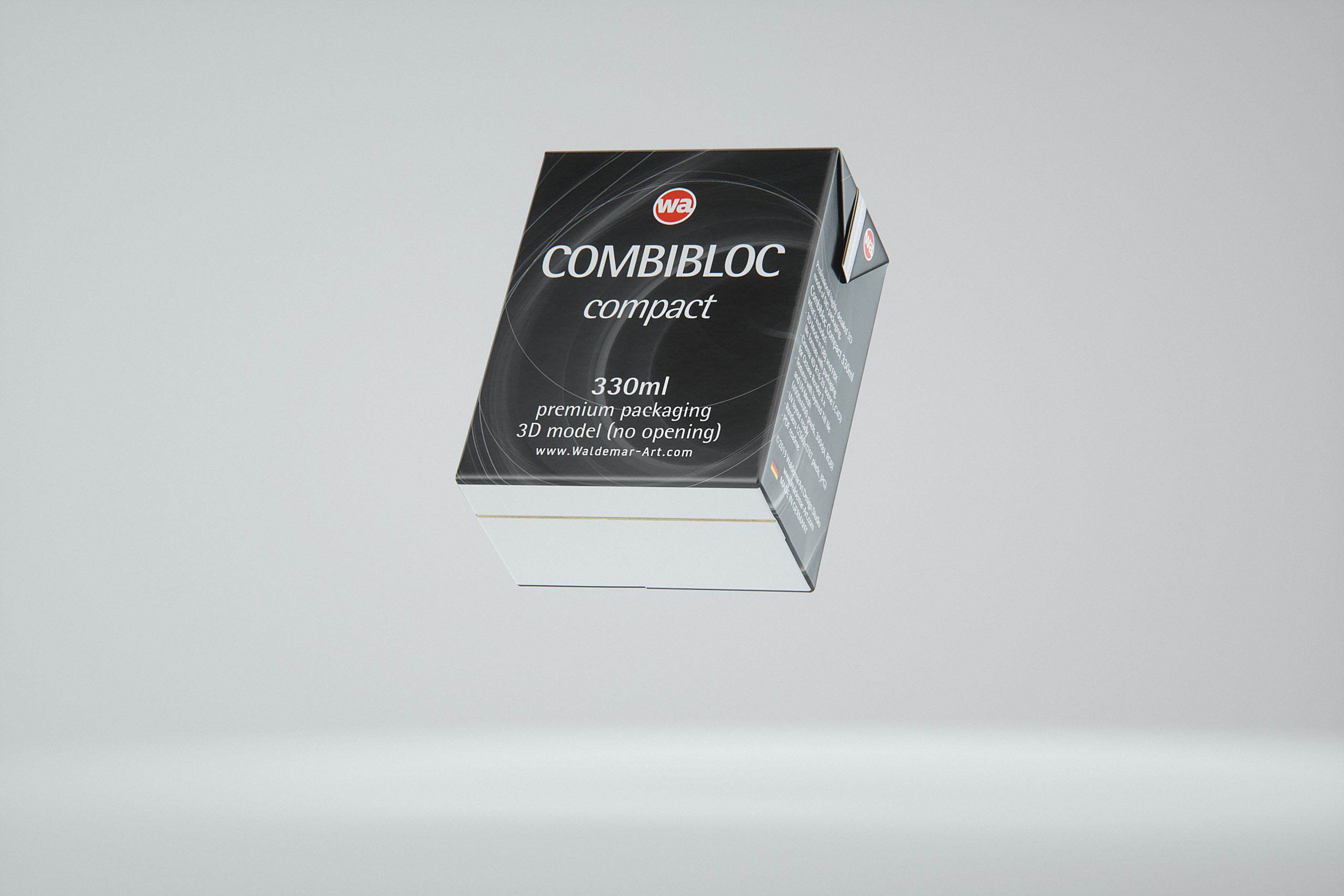 SIG combiBloc Compact 330ml with perforation, straw hole and no opening packaging 3D model