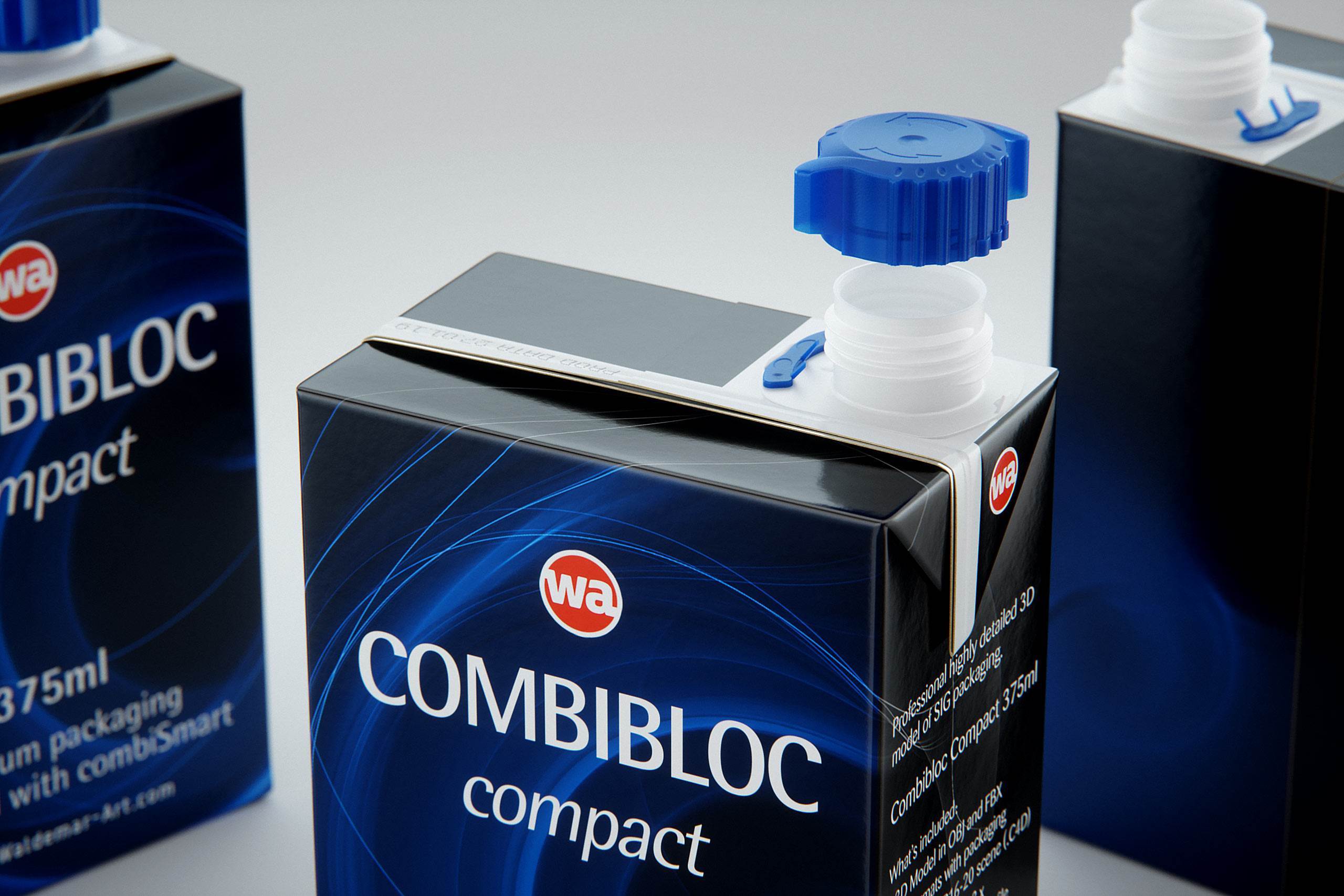 SIG combiBloc Compact 375ml with combiSmart closure packaging 3D model