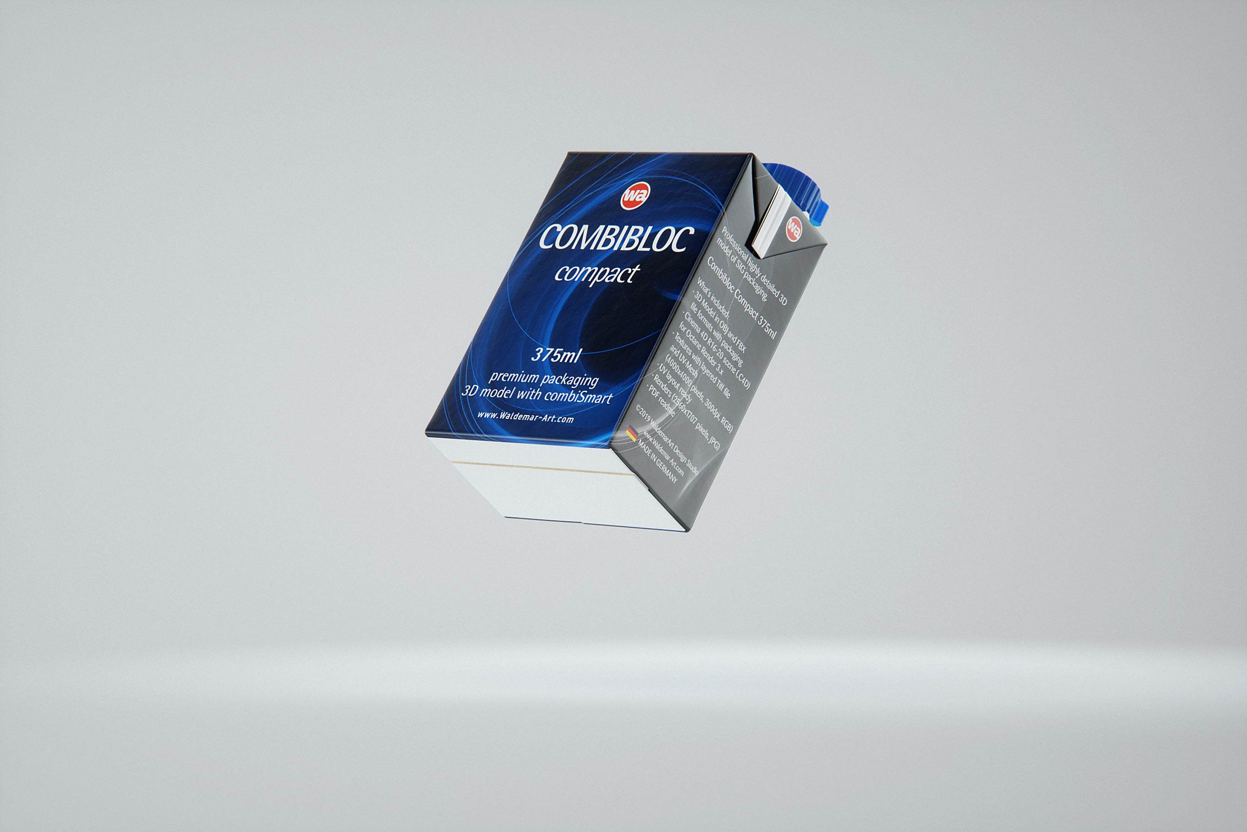SIG combiBloc Compact 375ml with combiSmart closure packaging 3D model
