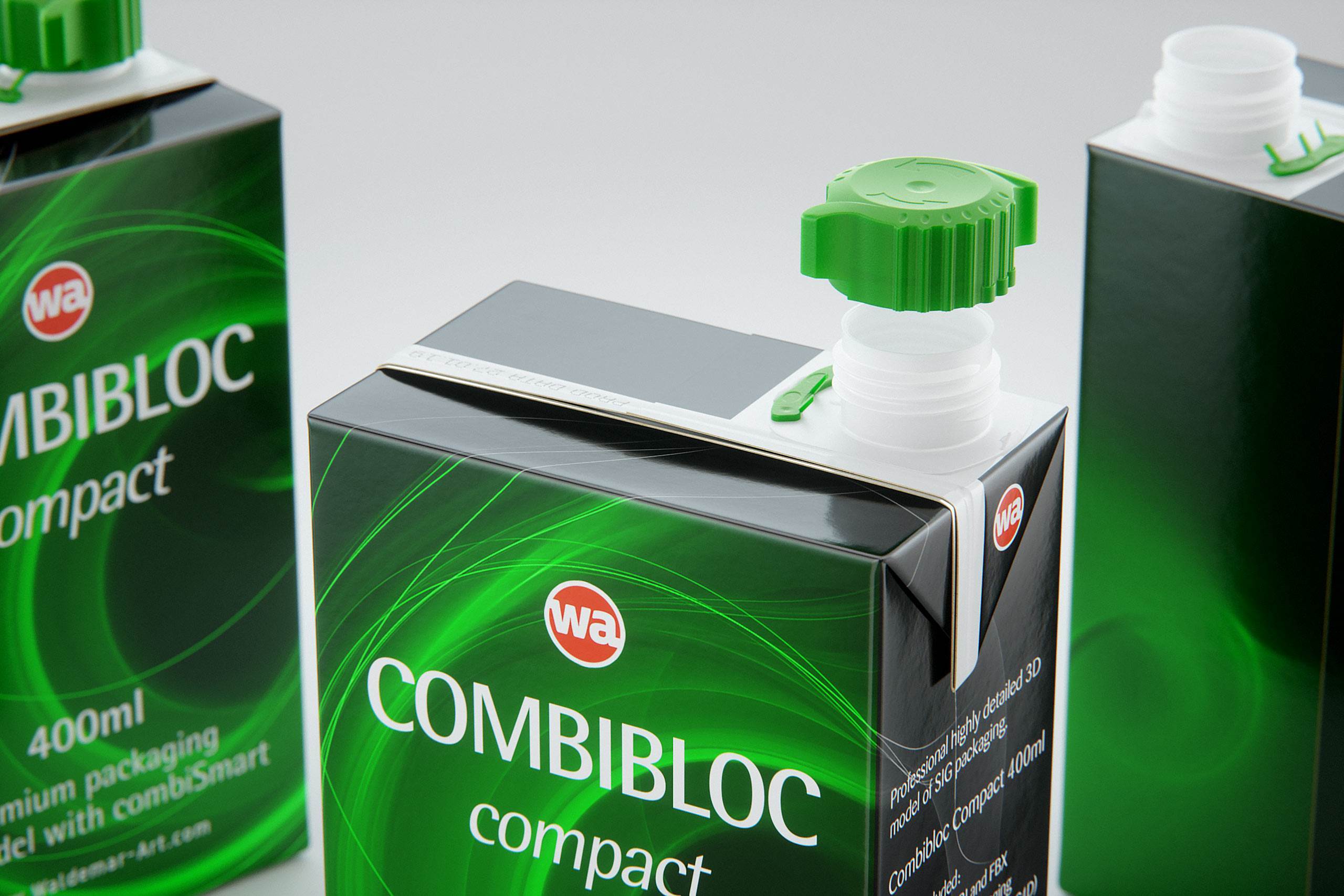 SIG combiBloc Compact 400ml with combiSmart closure packaging 3D model