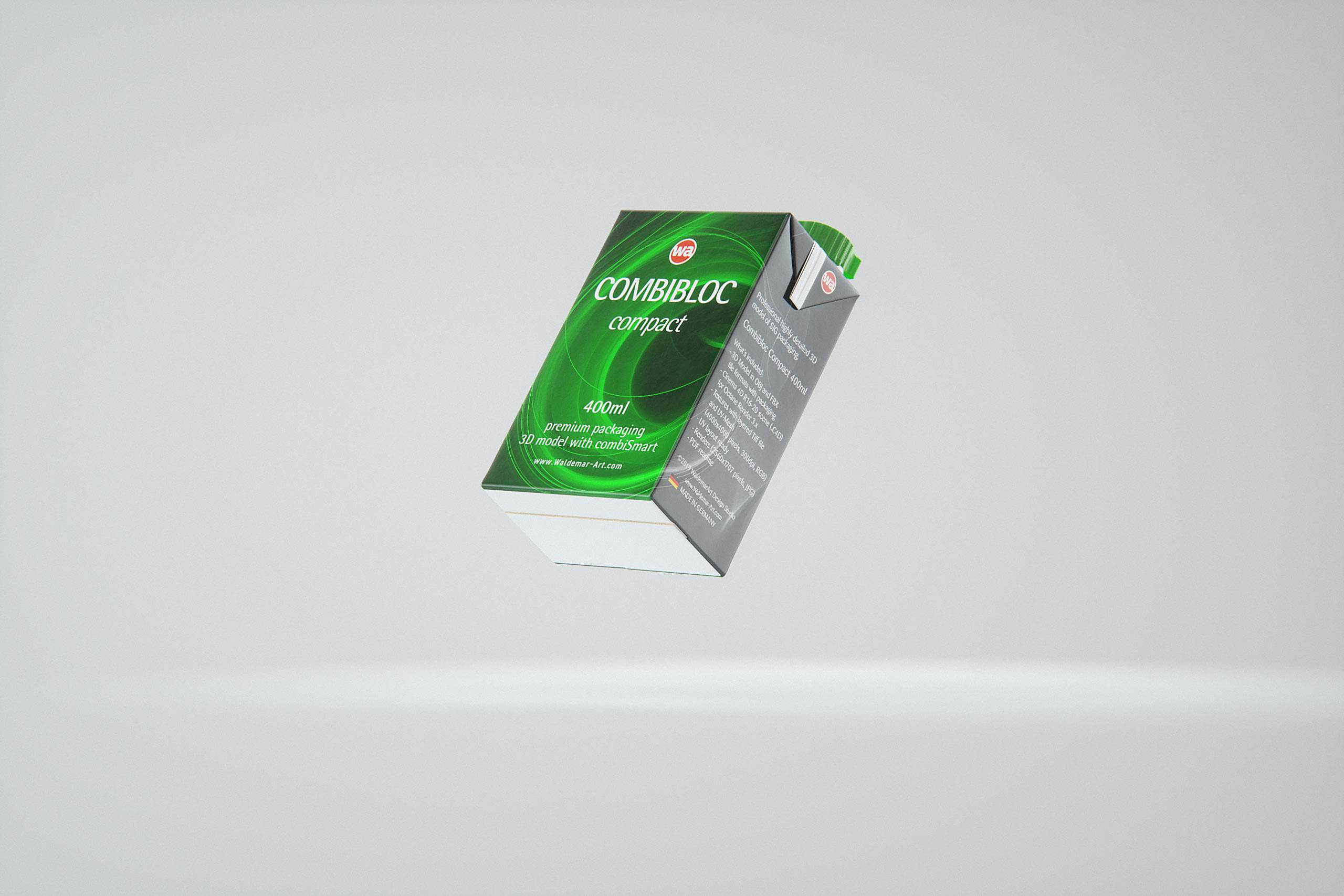 SIG combiBloc Compact 400ml with combiSmart closure packaging 3D model