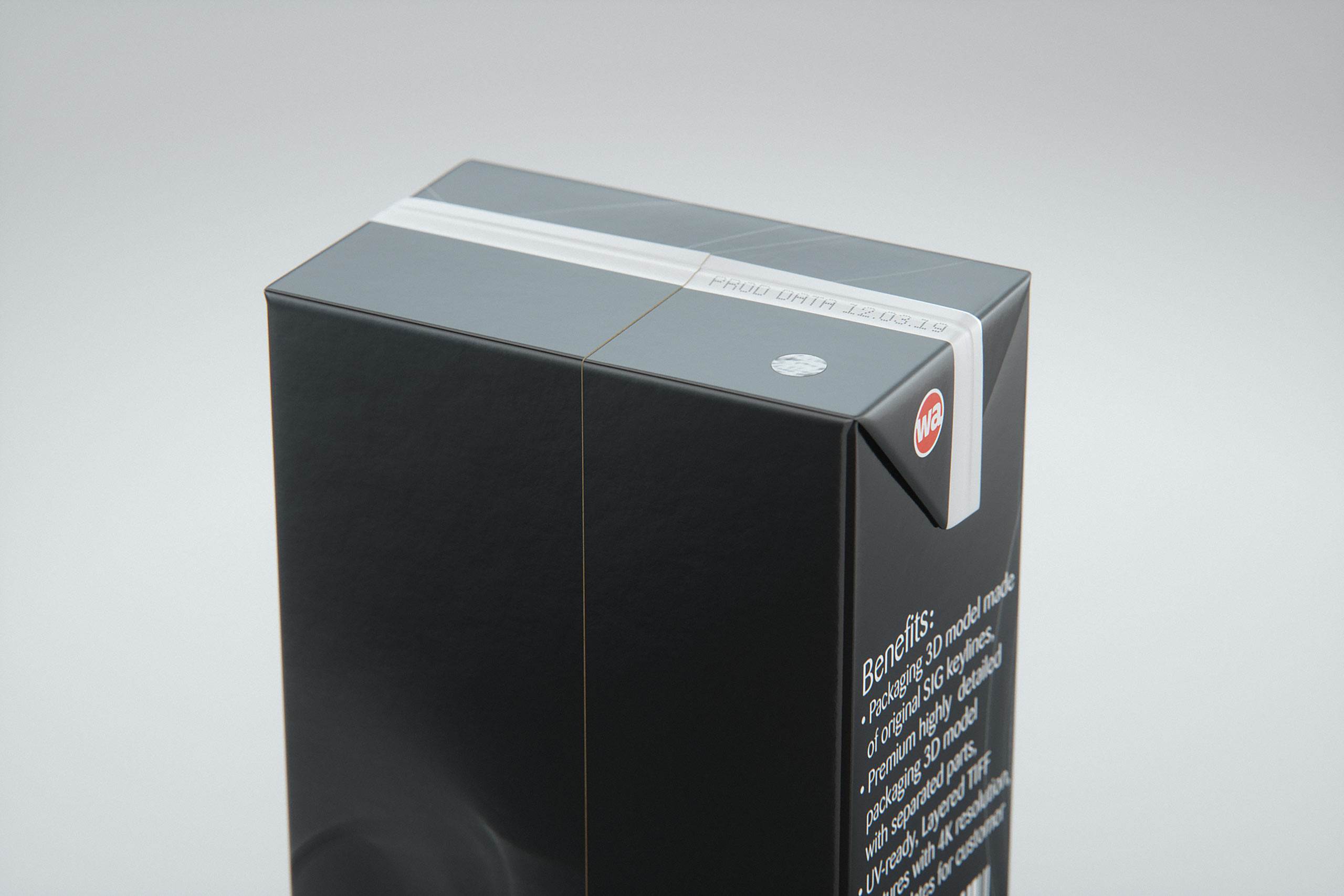 SIG combiBloc Compact 400ml with perforation, straw hole and no opening packaging 3D model