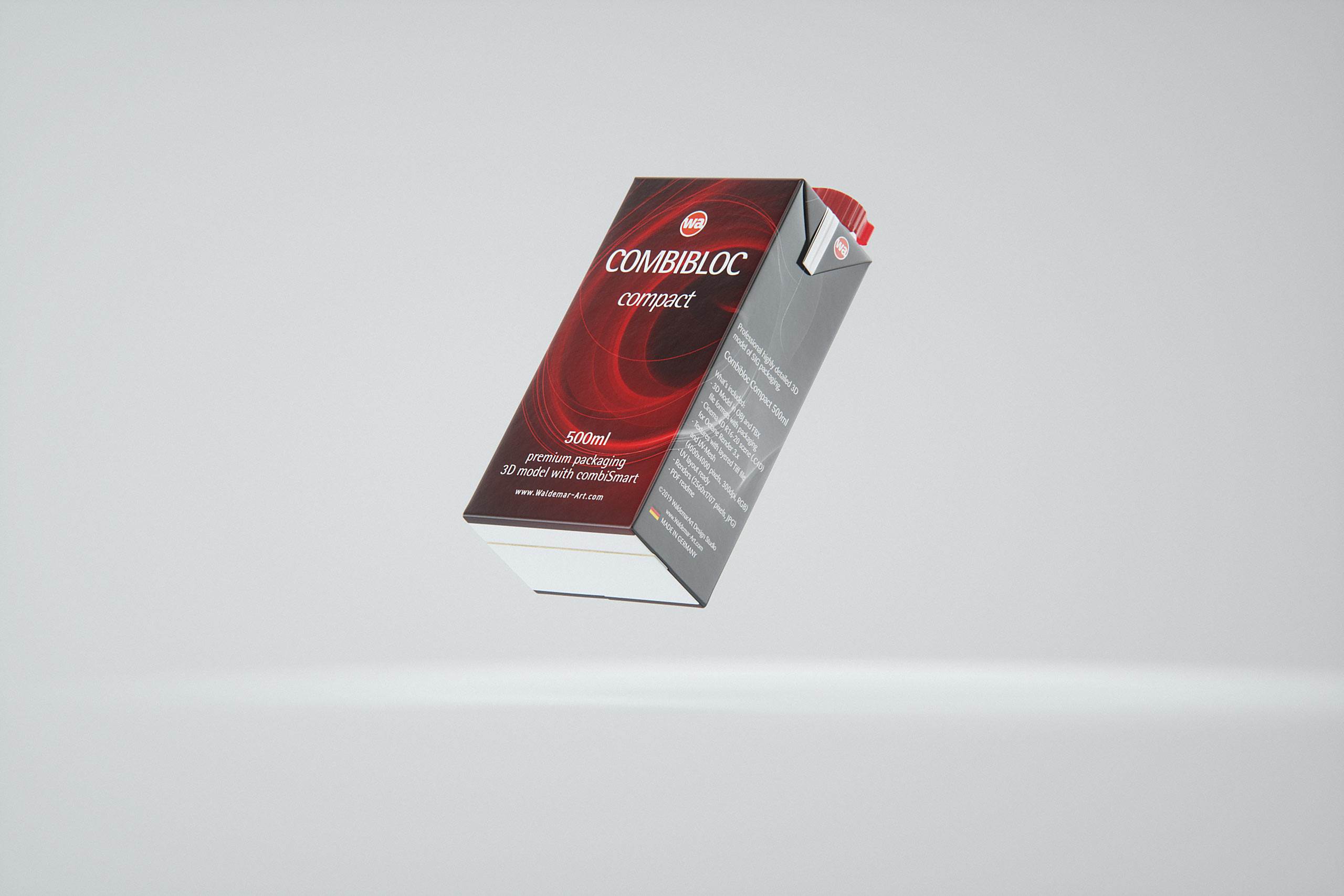 SIG combiBloc Compact 500ml with combiSmart closure packaging 3D model