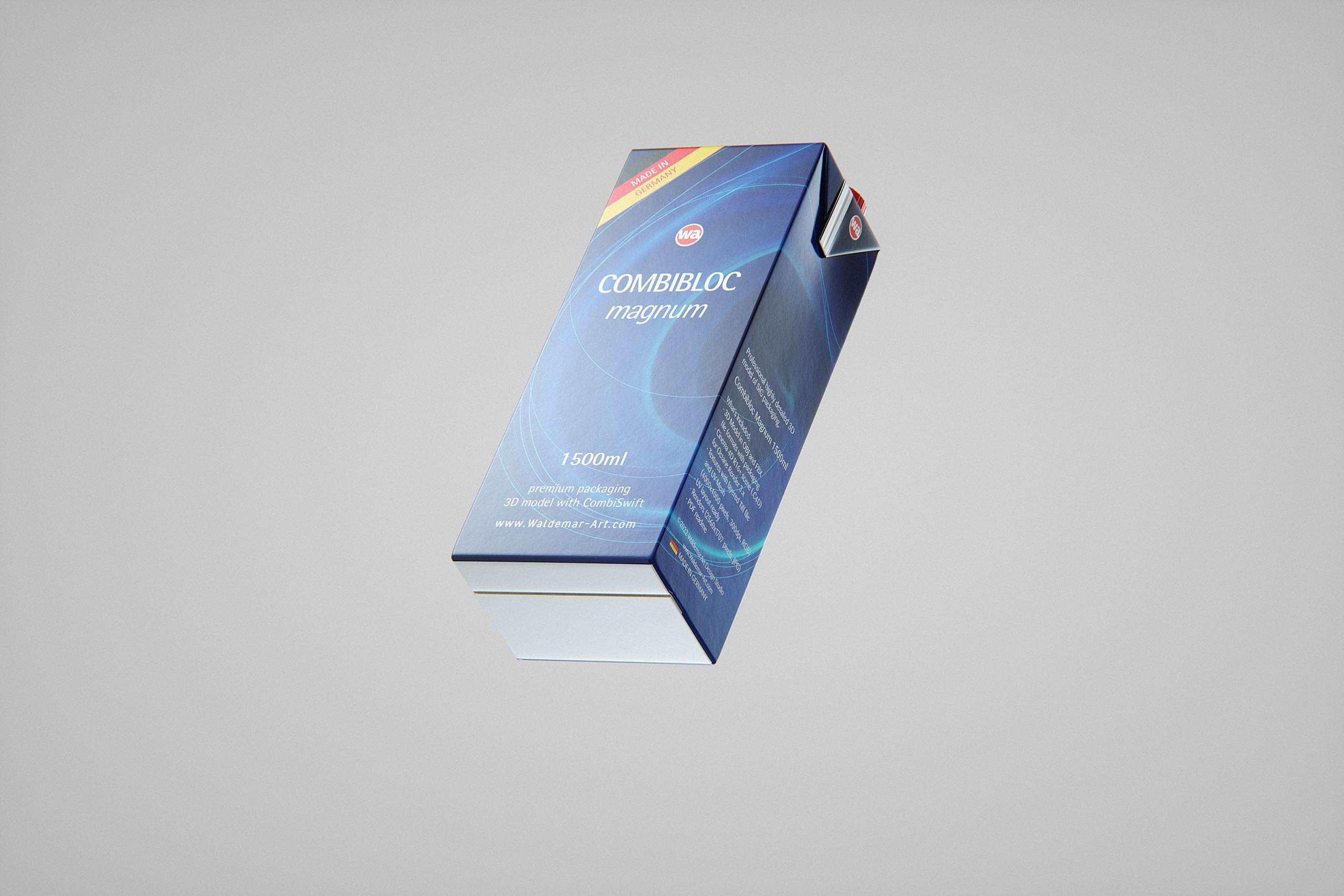 SIG CombiBloc Magnum 1500ml carton packaging 3d model with CombiSwift