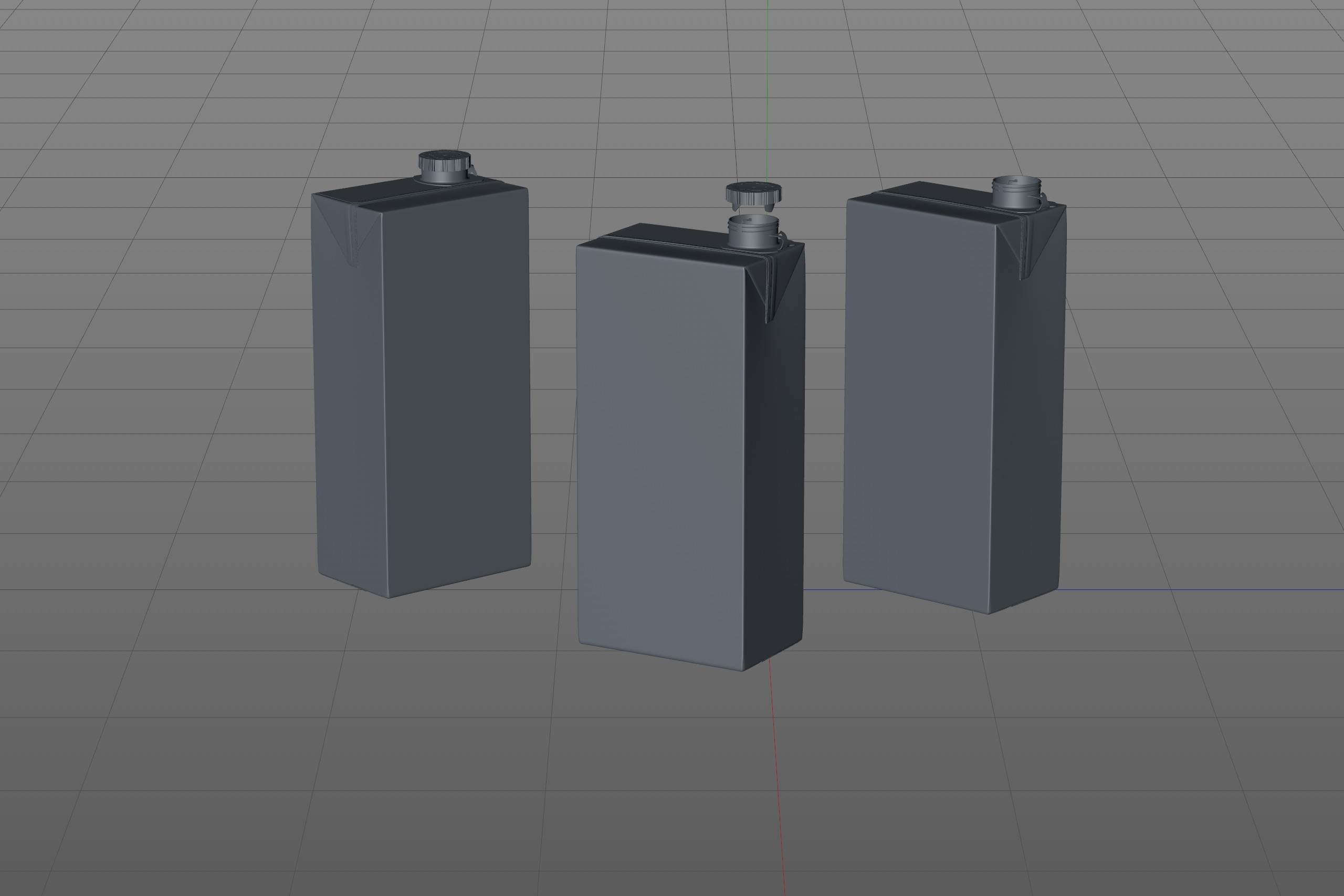 SIG Combibloc Slimline 1000ml with  tethered cap CombiCap Packaging 3D model