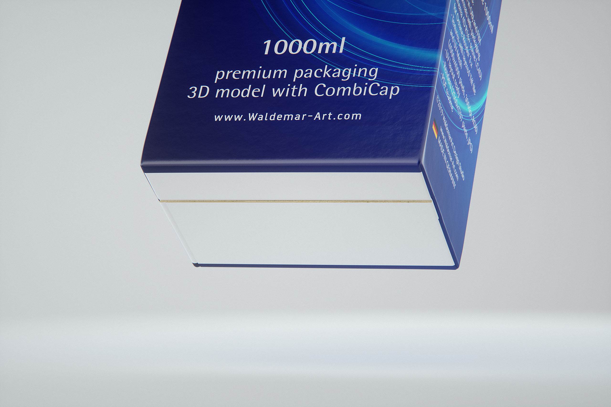 SIG Combibloc Slimline 1000ml with  tethered cap CombiCap Packaging 3D model