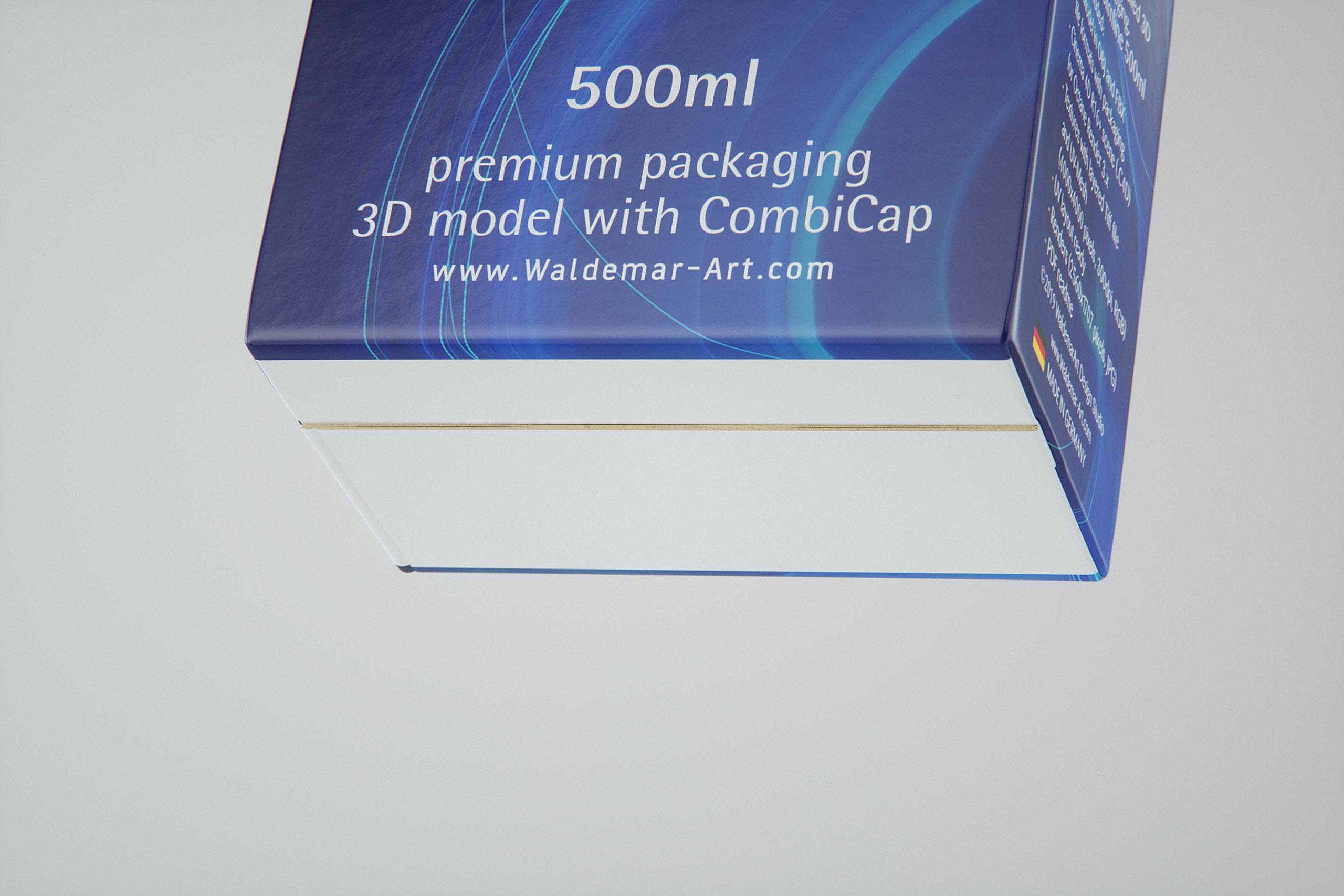 3D model of the SIG Combibloc Slimline 500ml packaging with tethered cap CombiCap