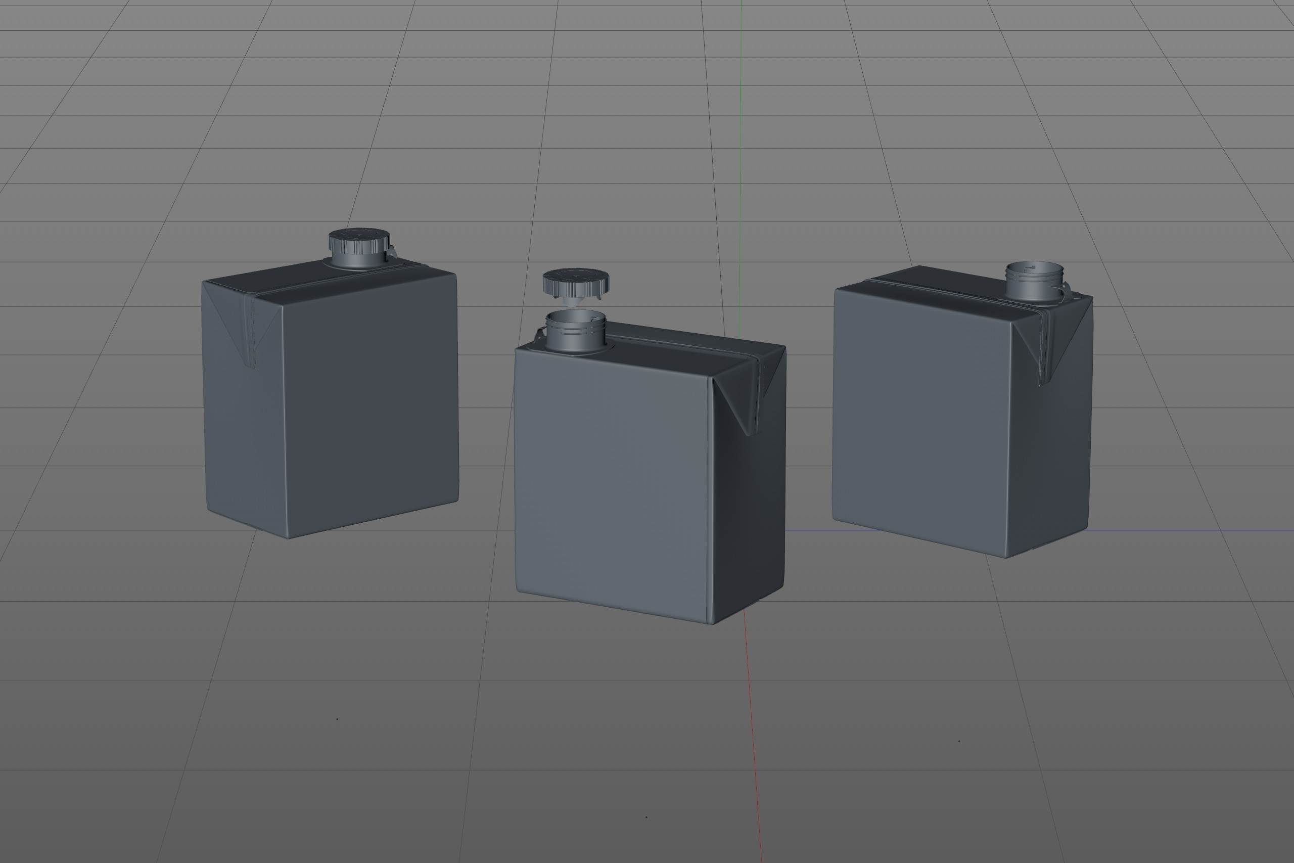 3D model of the SIG Combibloc Slimline 500ml packaging with tethered cap CombiCap