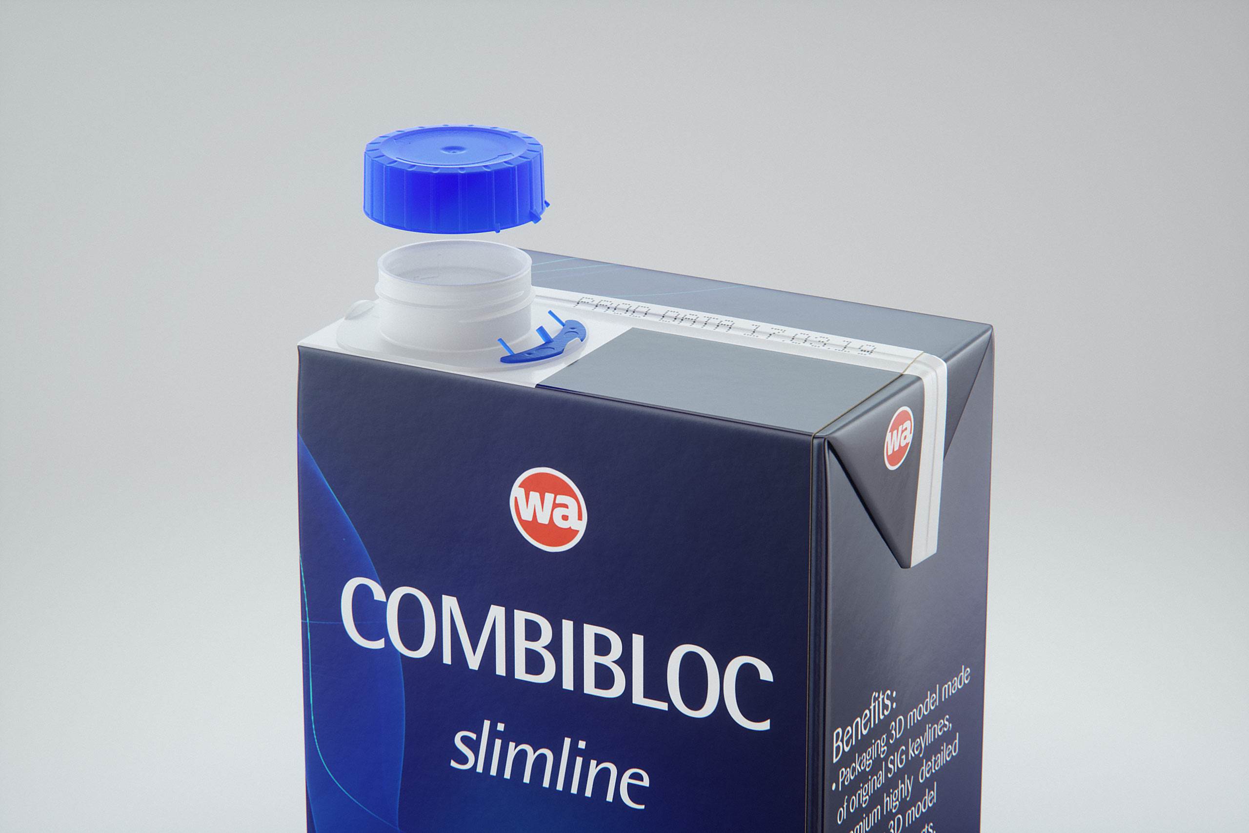 Packaging 3D model of the SIG Combibloc Slimline 750ml with combiSwift
