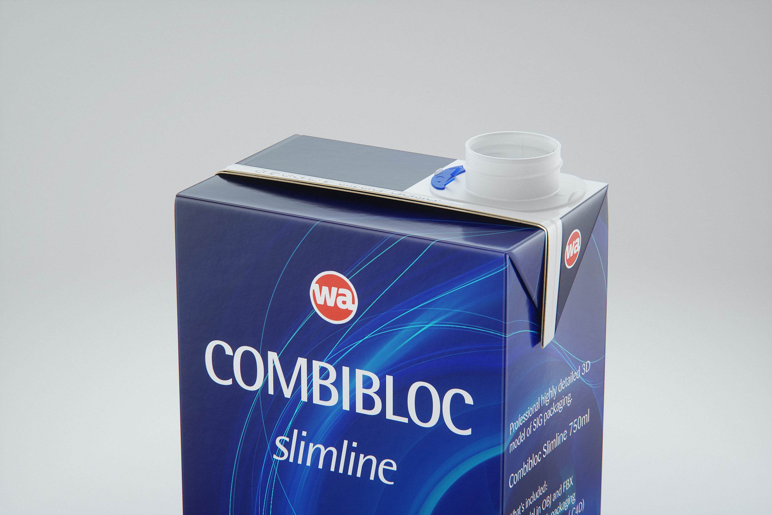 Packaging 3D model of the SIG Combibloc Slimline 750ml with combiSwift