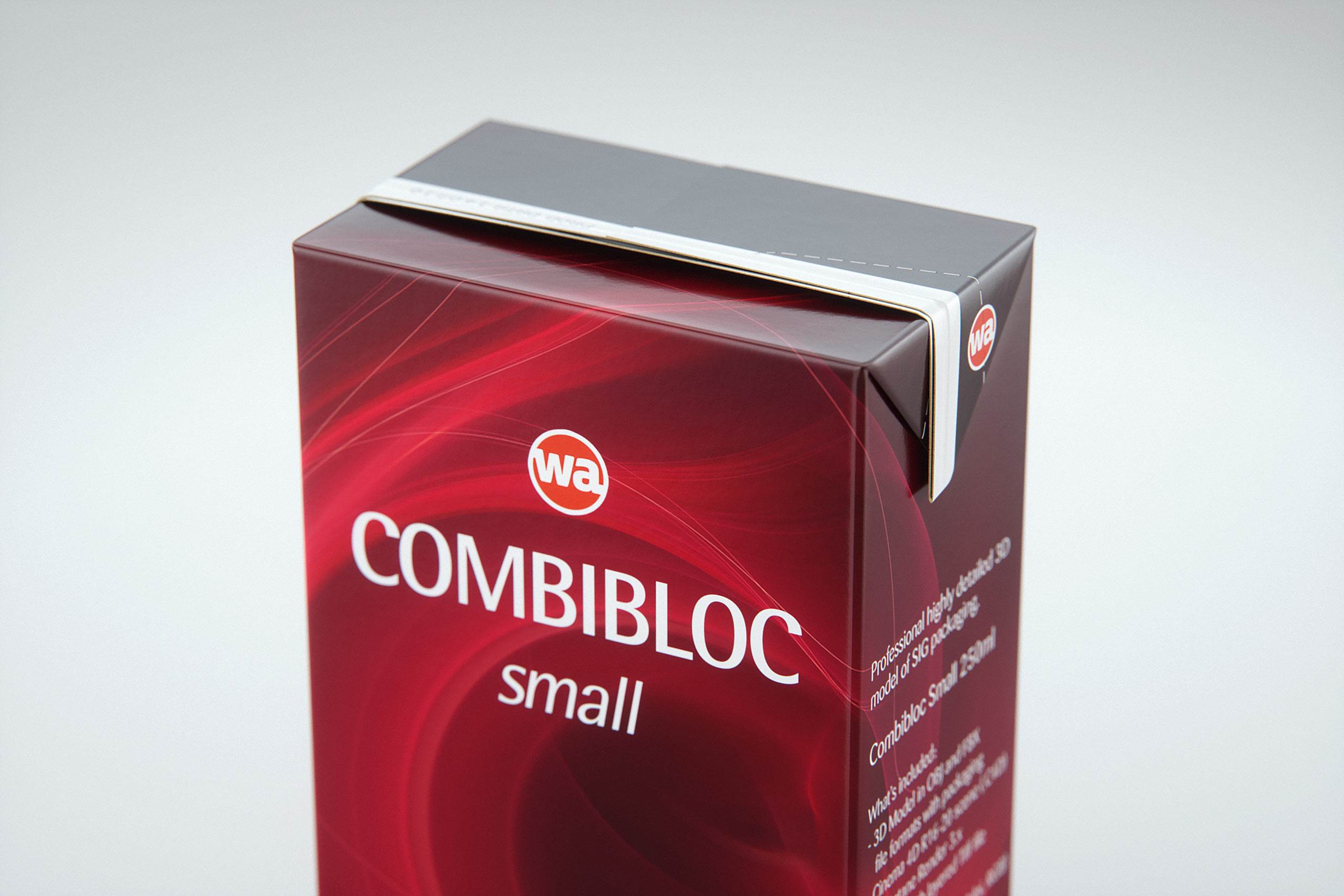 SIG CombiBloc Small 250ml with perforation and a straw hole packaging 3D model pak