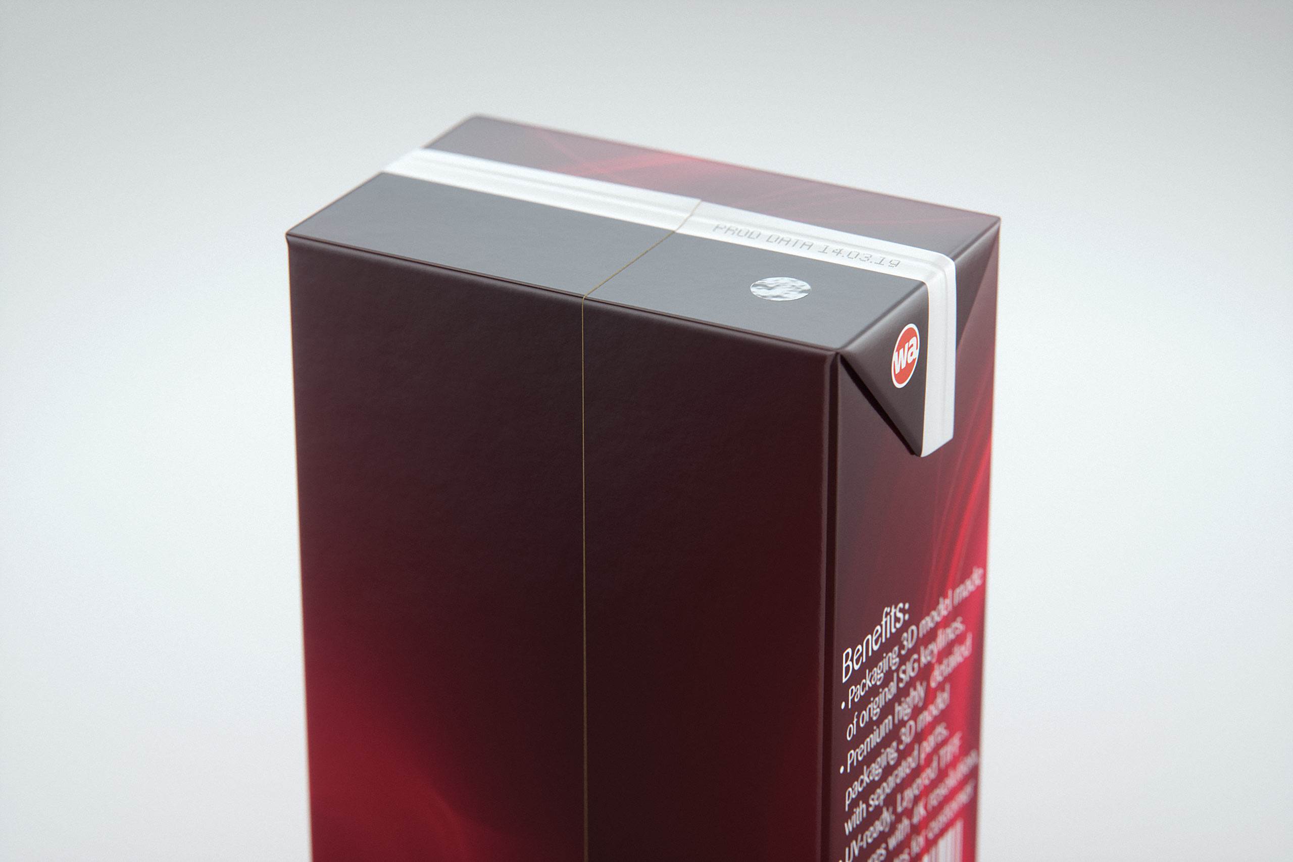 SIG CombiBloc Small 250ml with perforation and a straw hole packaging 3D model pak